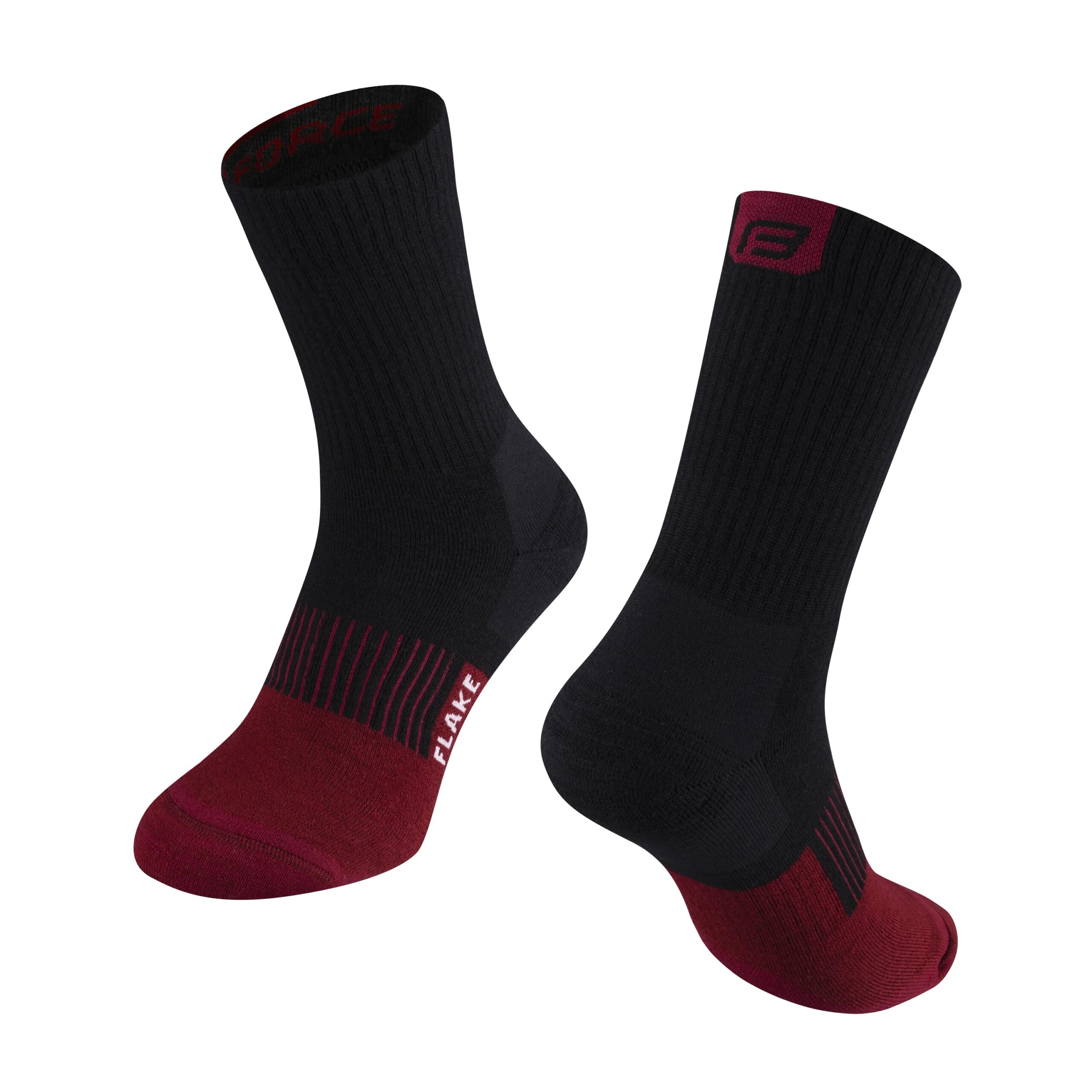 ponožky FORCE FLAKE termo, černo-bordo S-M/36-41