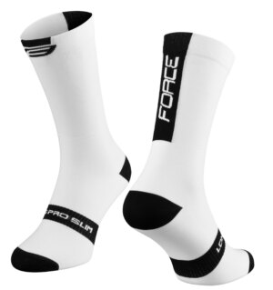 ponožky FORCE LONG PRO SLIM, bílo-černé