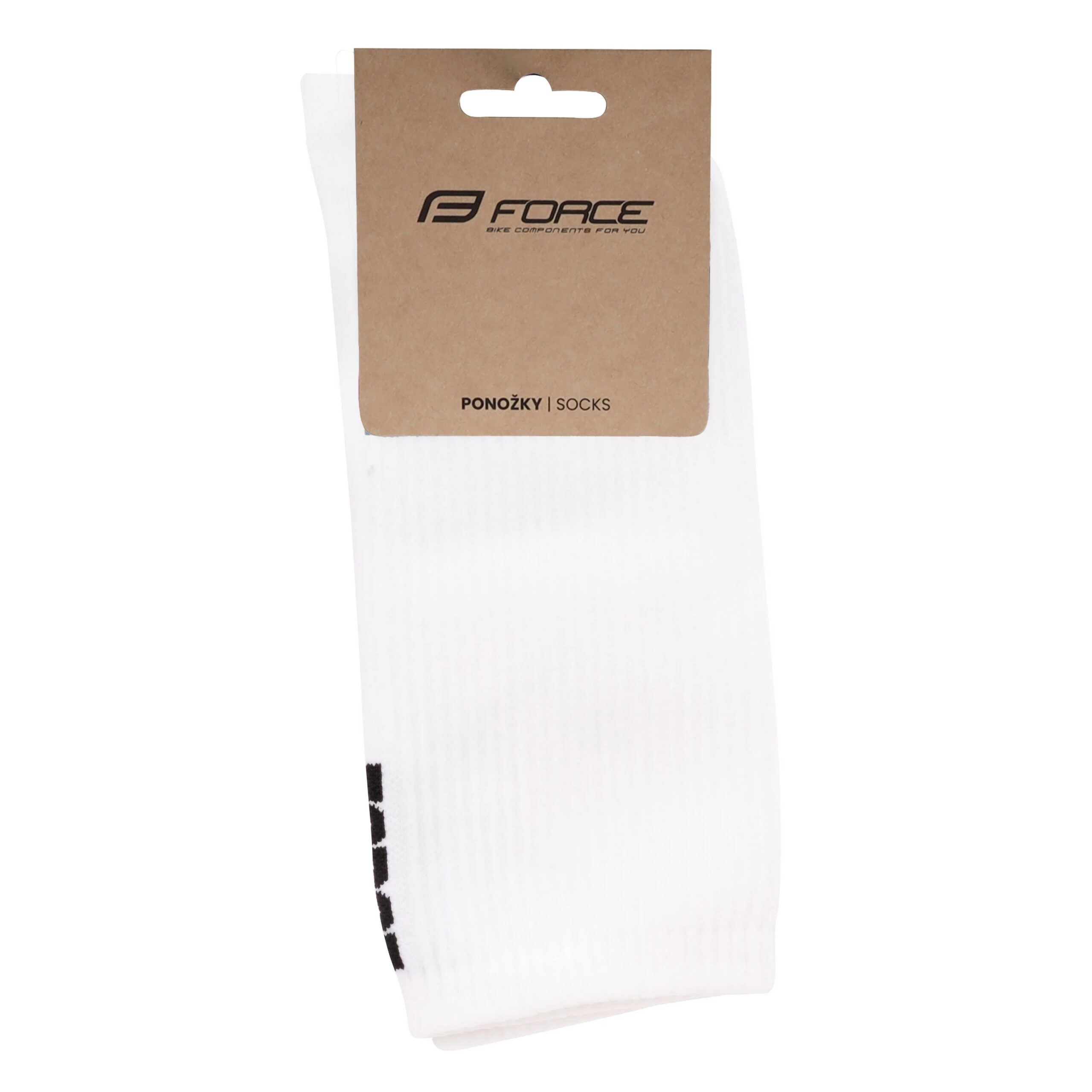 ponožky FORCE LONGER SLIM, bílé - Obrázek 3