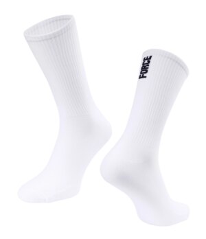 ponožky FORCE LONGER SLIM, bílé  S-M/36-41
