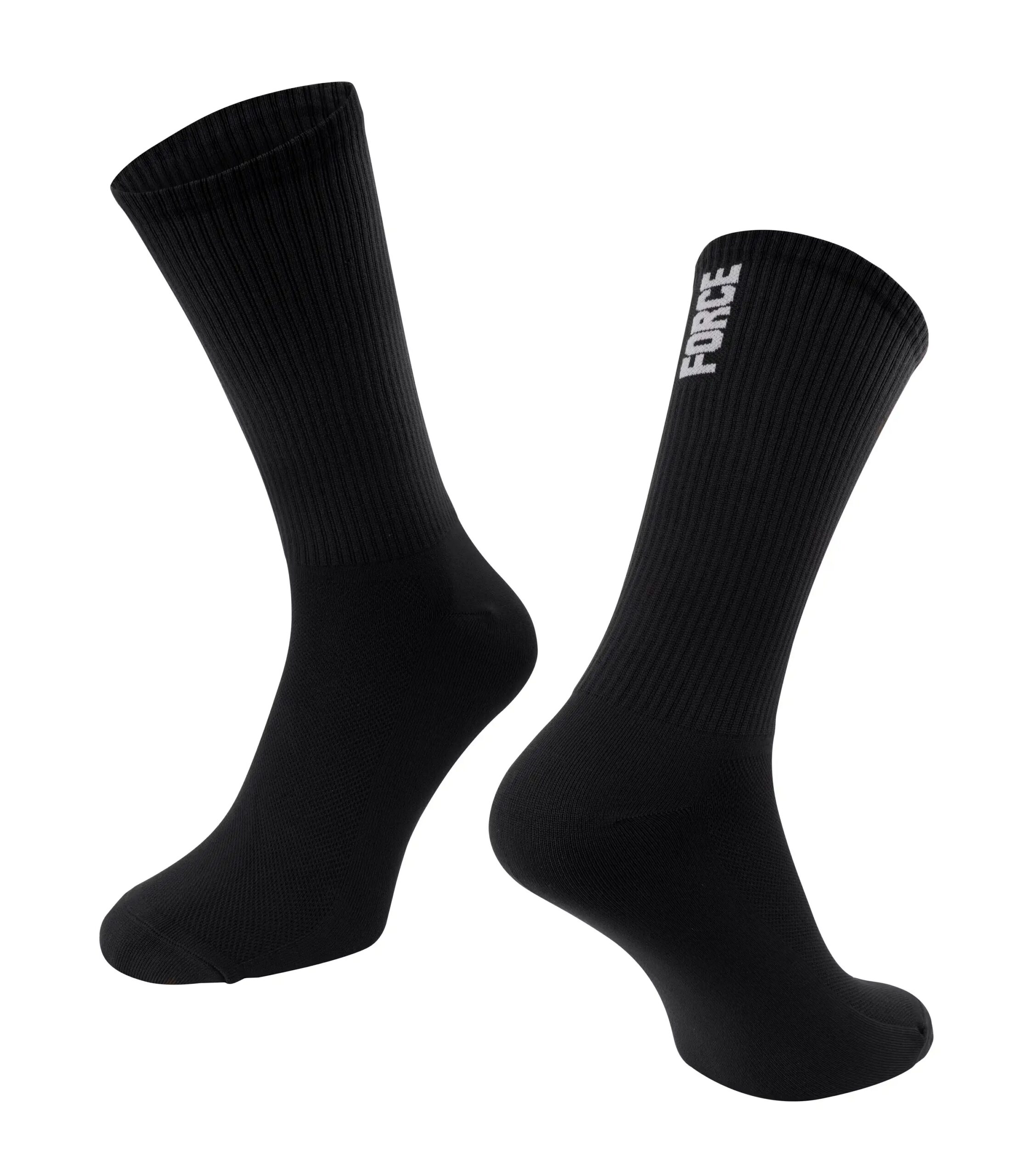 ponožky FORCE LONGER SLIM, černé L-XL/42-46