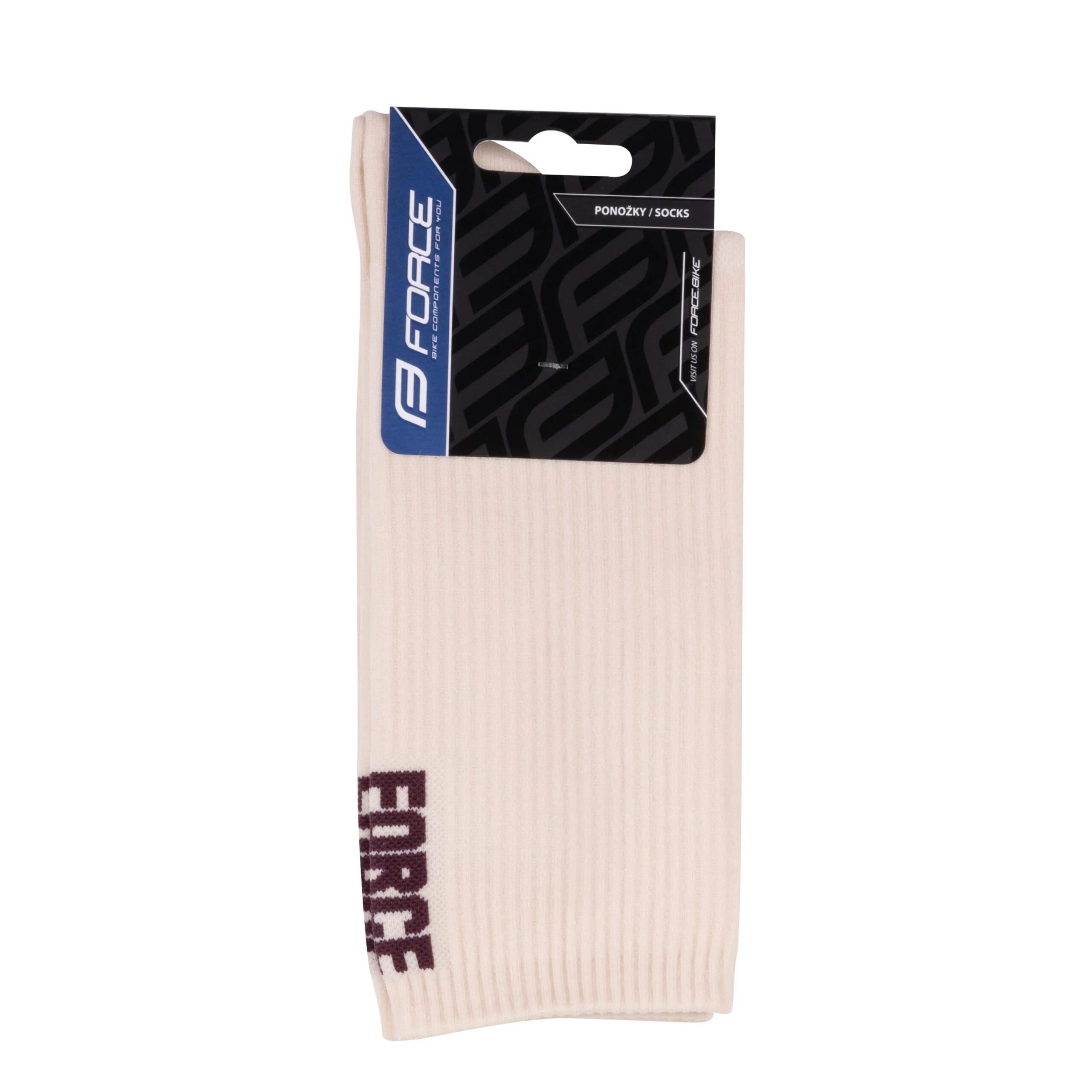 ponožky FORCE LONGER SLIM, krémové L-XL/42-46 - Obrázek 2