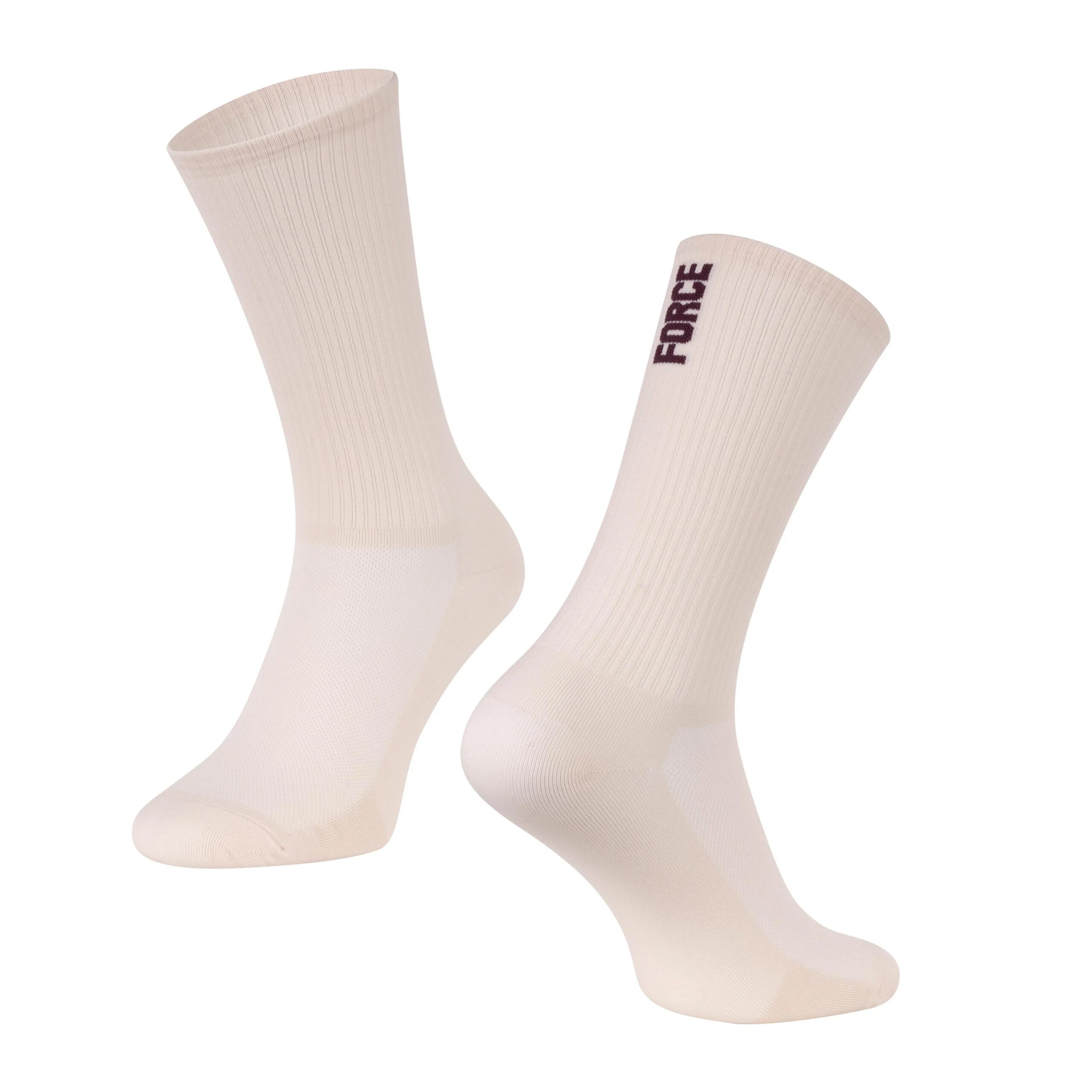 ponožky FORCE LONGER SLIM, krémové L-XL/42-46