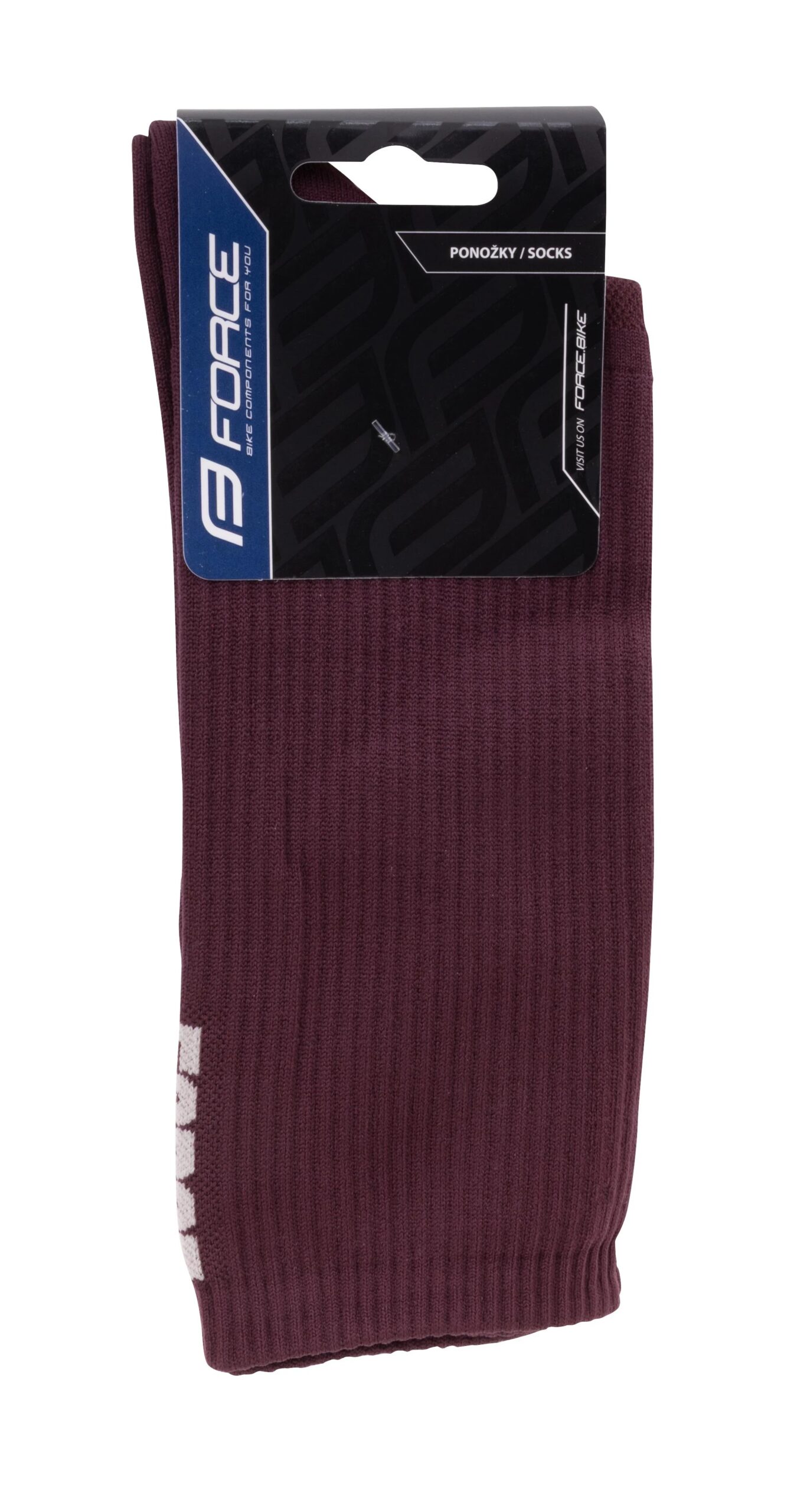 ponožky FORCE LONGER SLIM, vínové - Obrázek 2