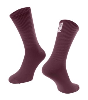 ponožky FORCE LONGER SLIM, vínové L-XL/42-46