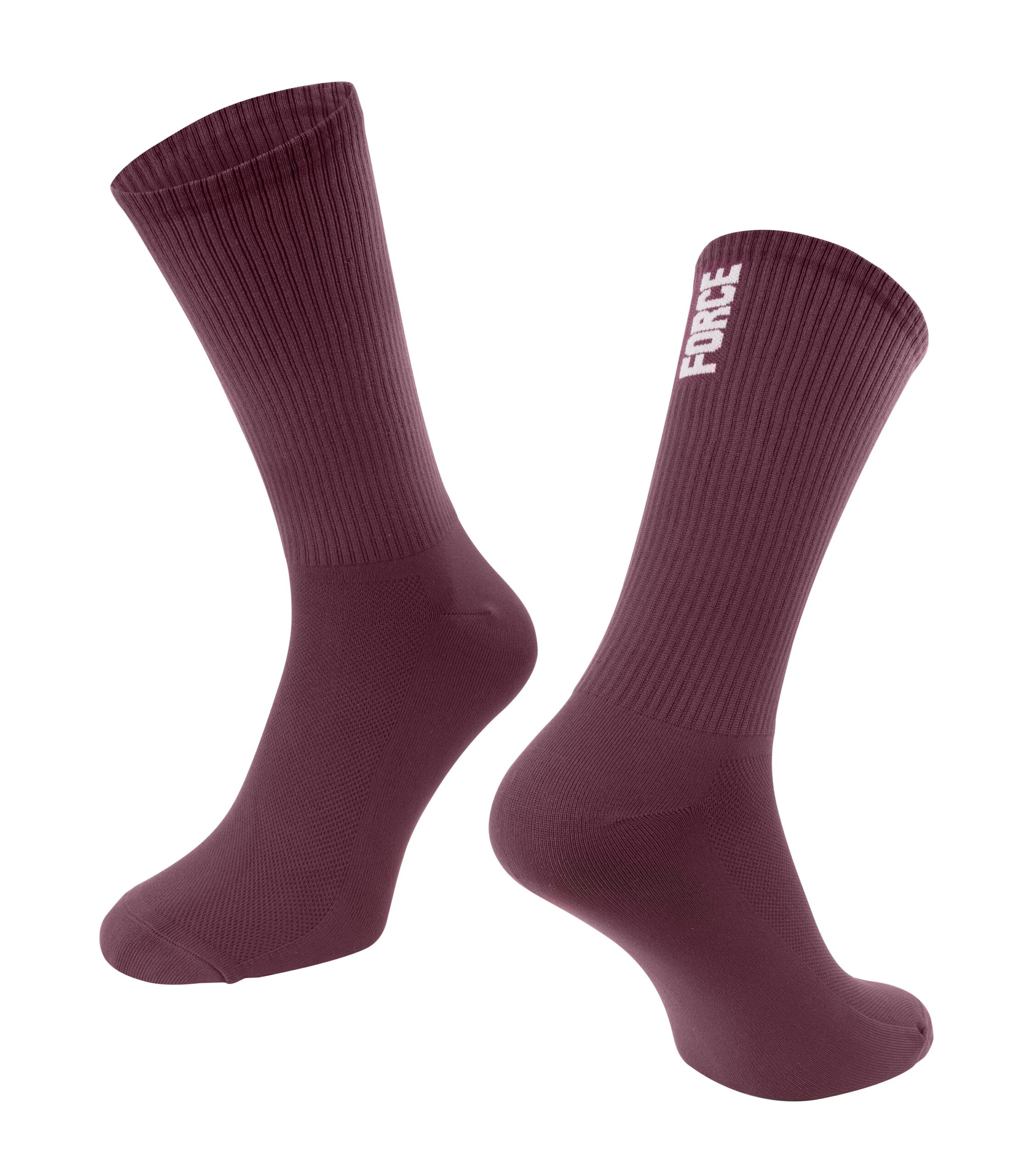 ponožky FORCE LONGER SLIM, vínové  S-M/36-41