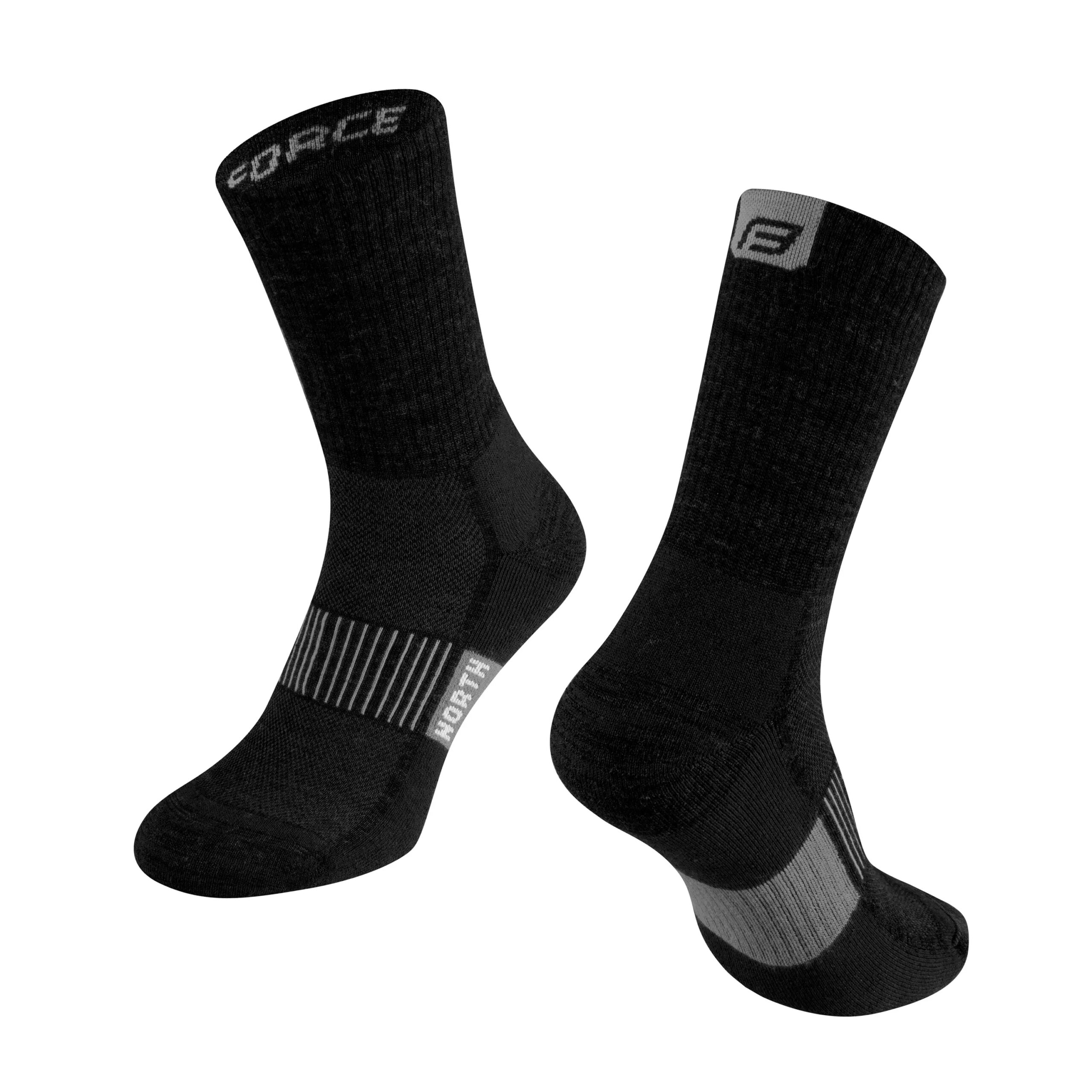ponožky FORCE NORTH termo, černo-šedé S-M/36-41