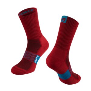 ponožky FORCE NORTH termo,červeno-modré L-XL/42-47