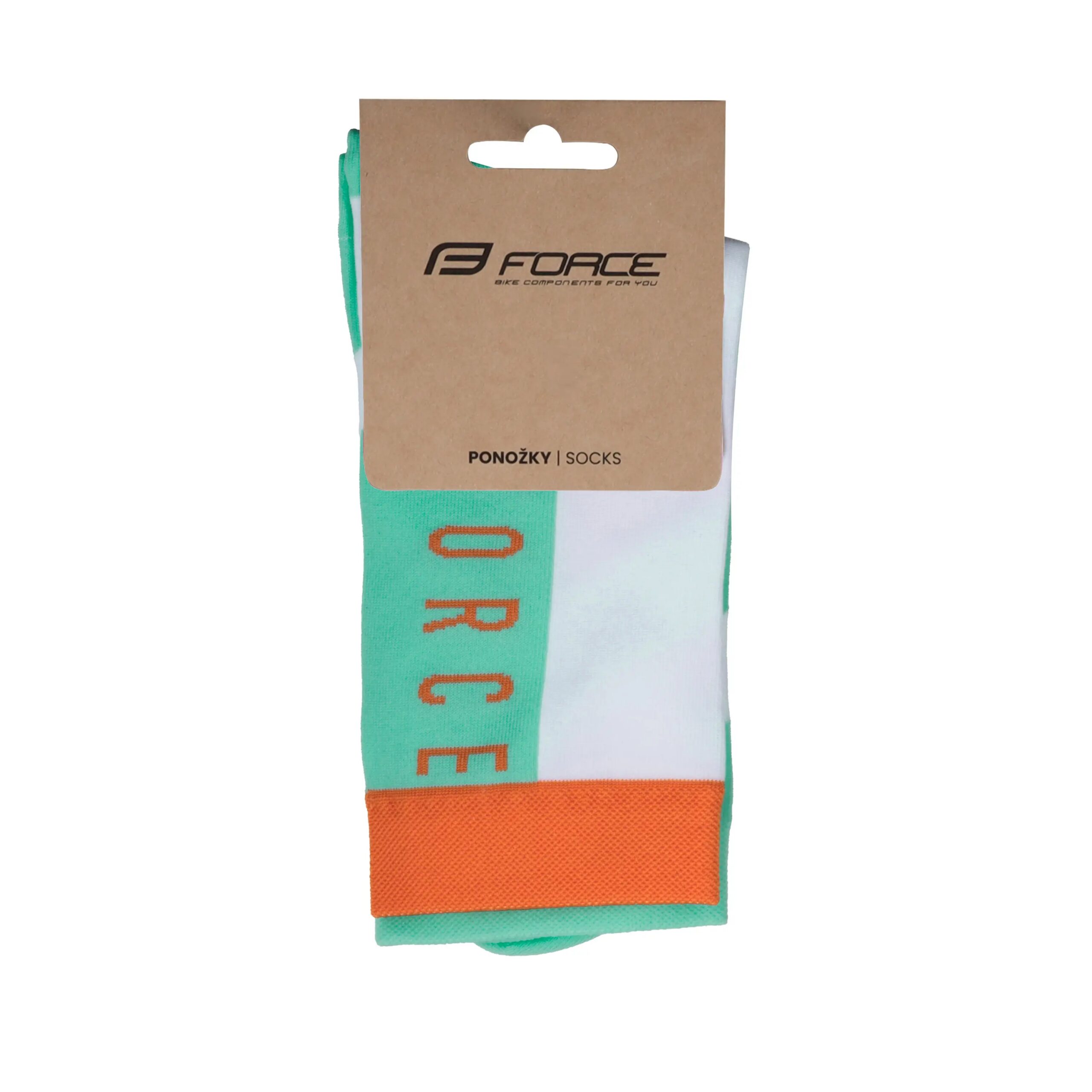 ponožky FORCE SLANTED, bílo-zelené L-XL/42-46 - Obrázek 2