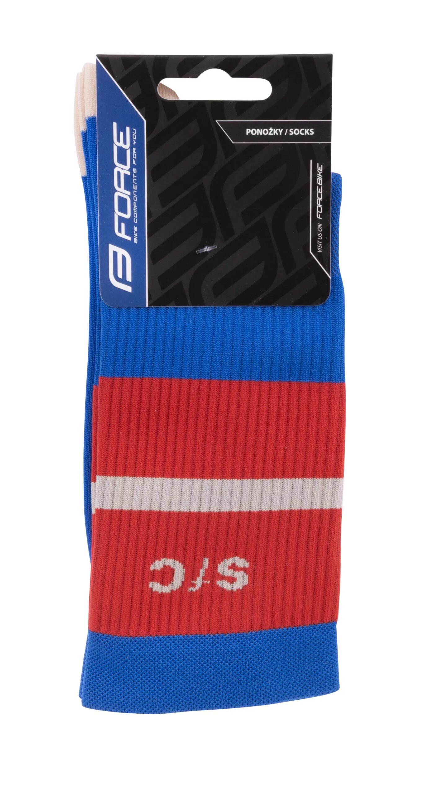 ponožky FORCE STRIPE dlouhé, modré L-XL/42-46 - Obrázek 2