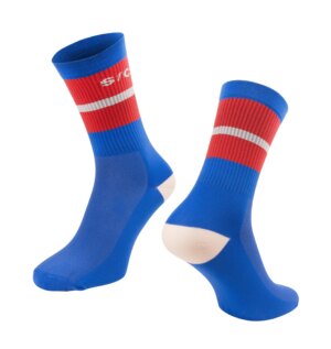 ponožky FORCE STRIPE dlouhé, modré L-XL/42-46