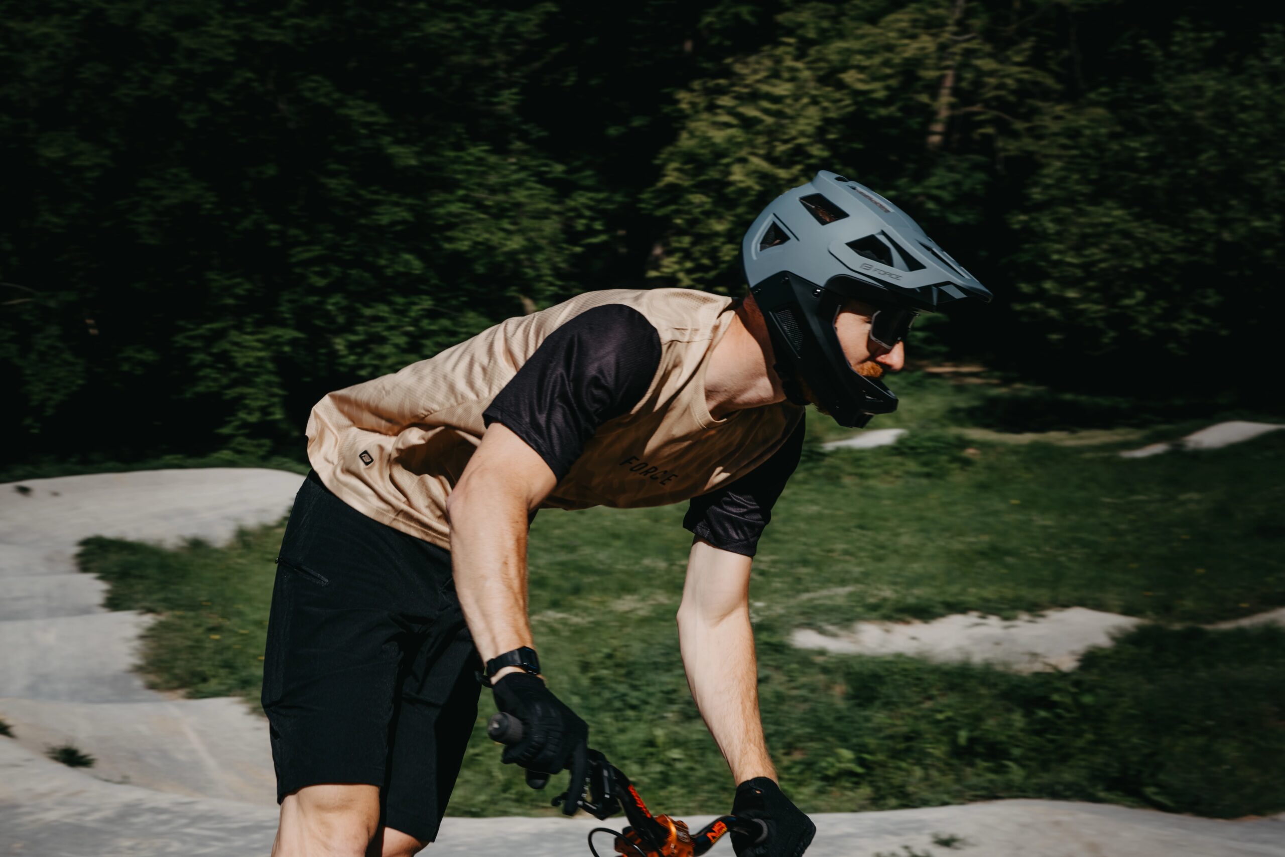 přilba FORCE DROP downhill, šedo-černá S-M - Obrázek 7
