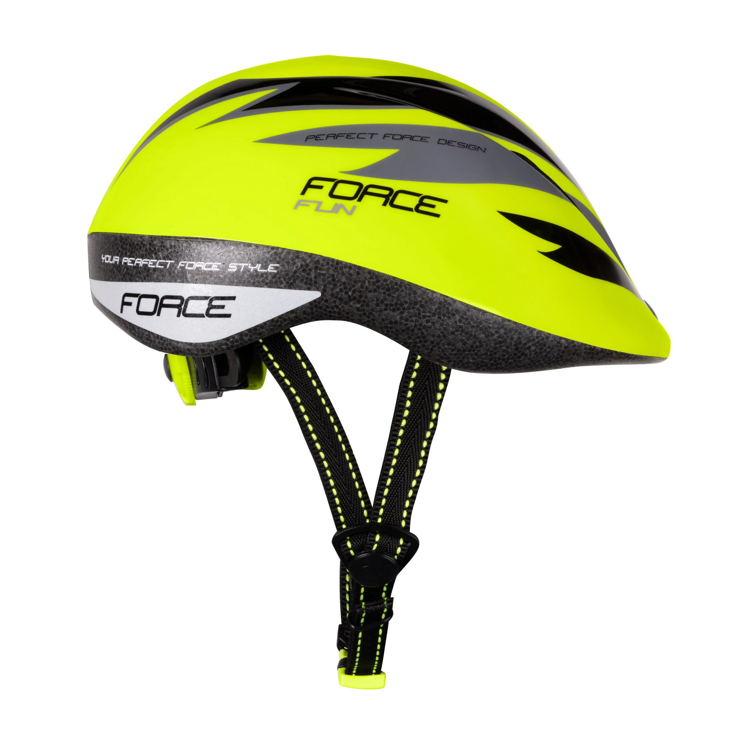 přilba FORCE FUN STRIPES dětská, fluo-černo-šedá - Obrázek 2