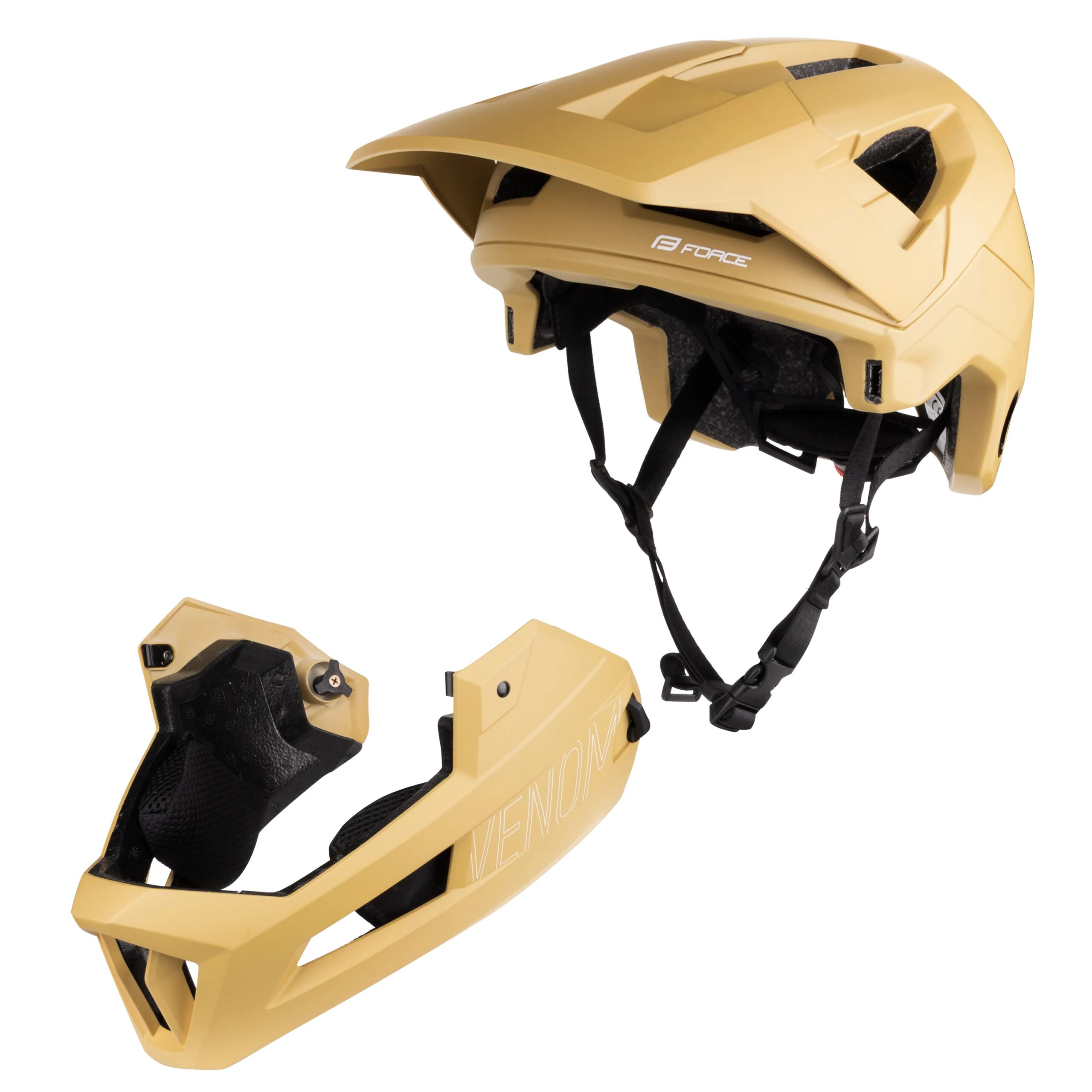přilba FORCE VENOM downhill, hnědá L-XL - Obrázek 6