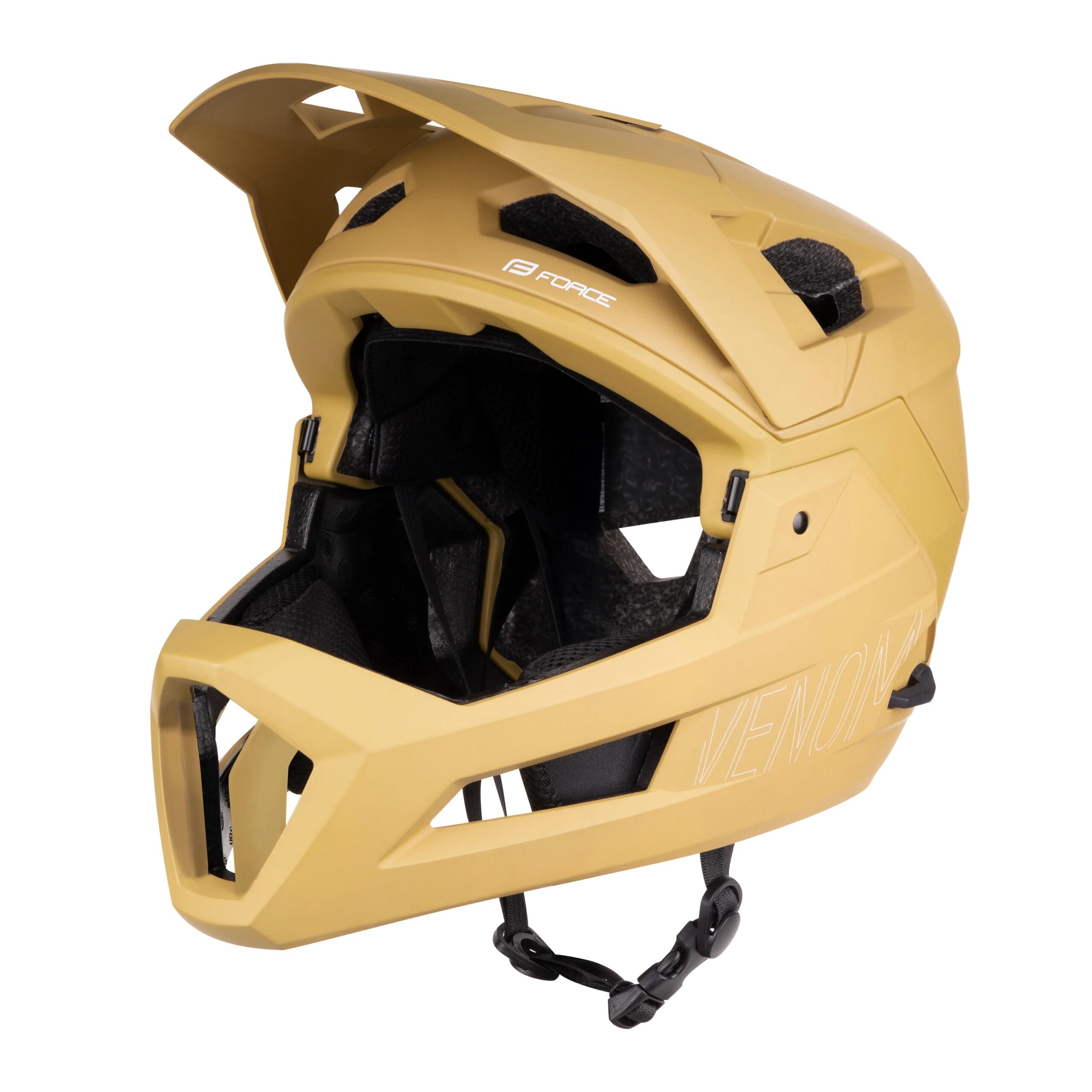 přilba FORCE VENOM downhill, hnědá L-XL