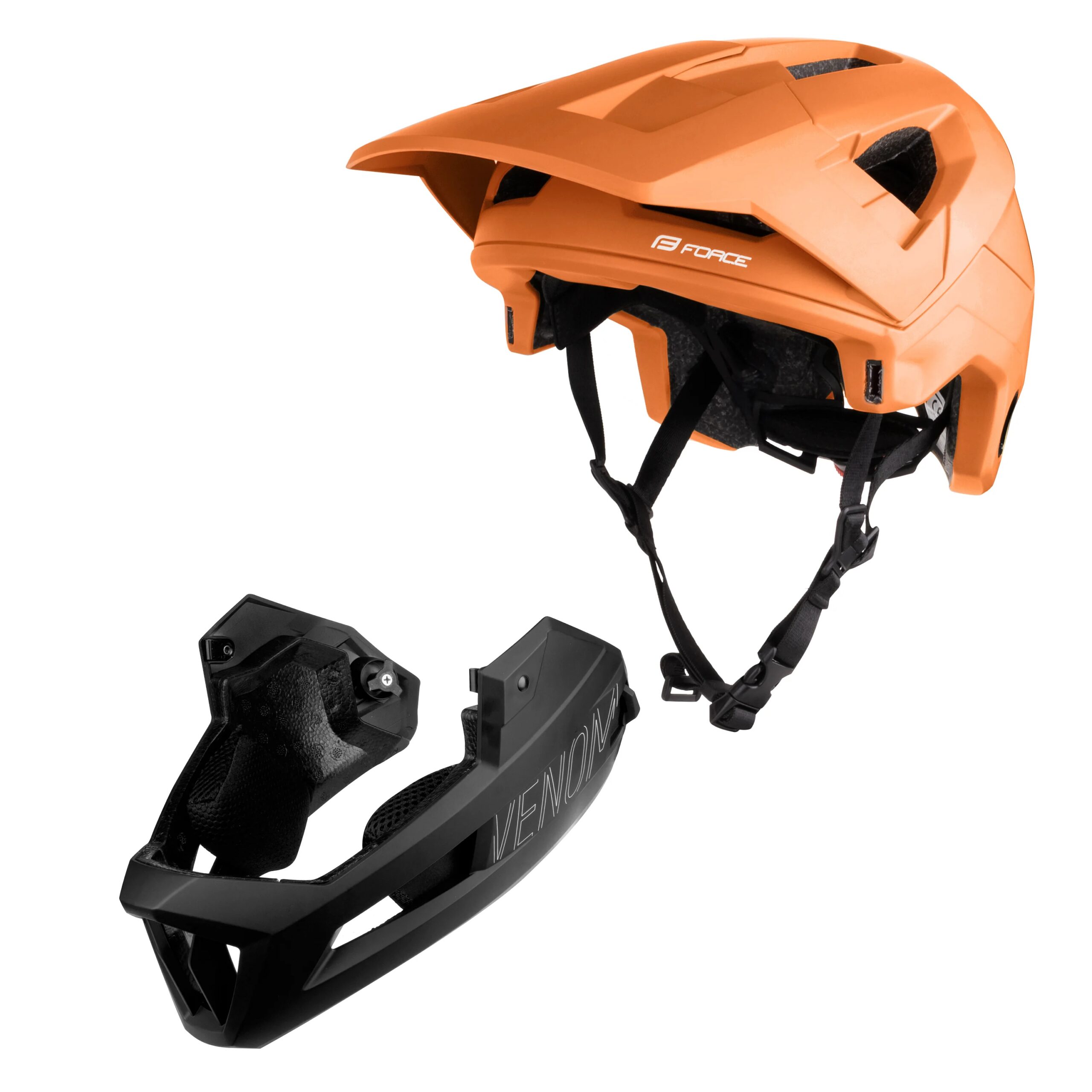 přilba FORCE VENOM downhill, oranžovo-černá L-XL - Obrázek 6