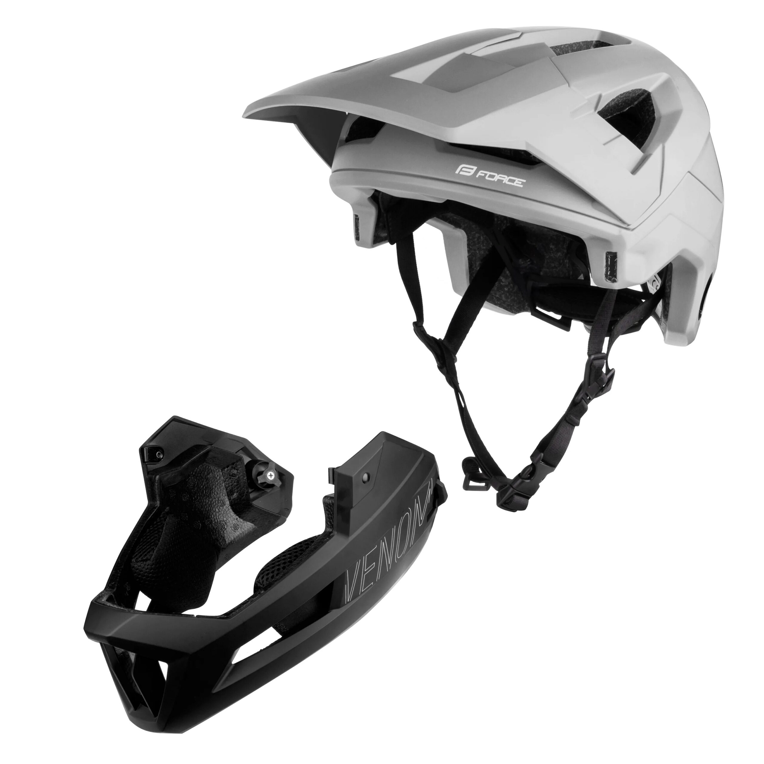 přilba FORCE VENOM downhill, šedo-černá L-XL - Obrázek 6