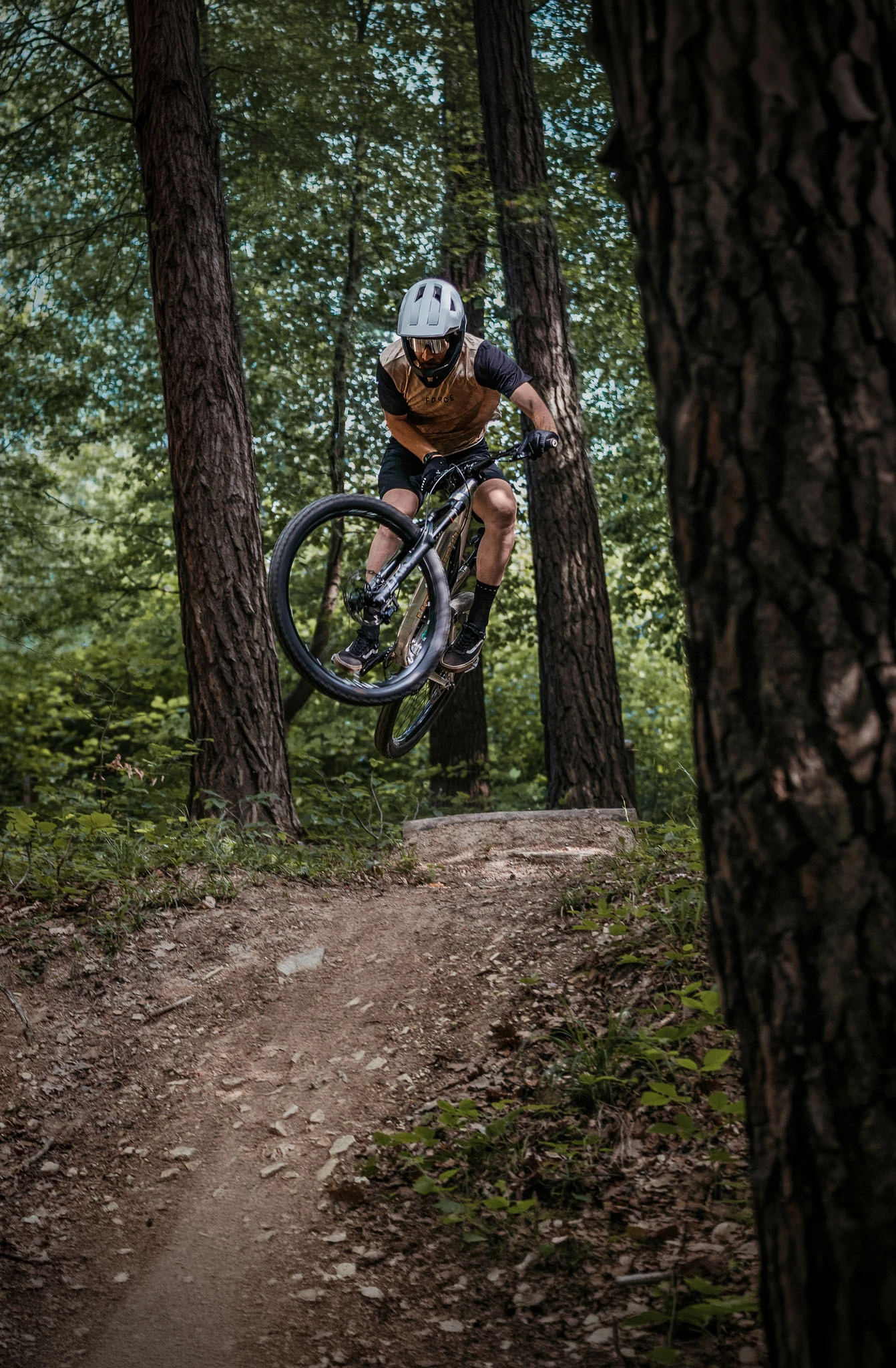přilba FORCE VENOM downhill, šedo-černá, S-M - Obrázek 8
