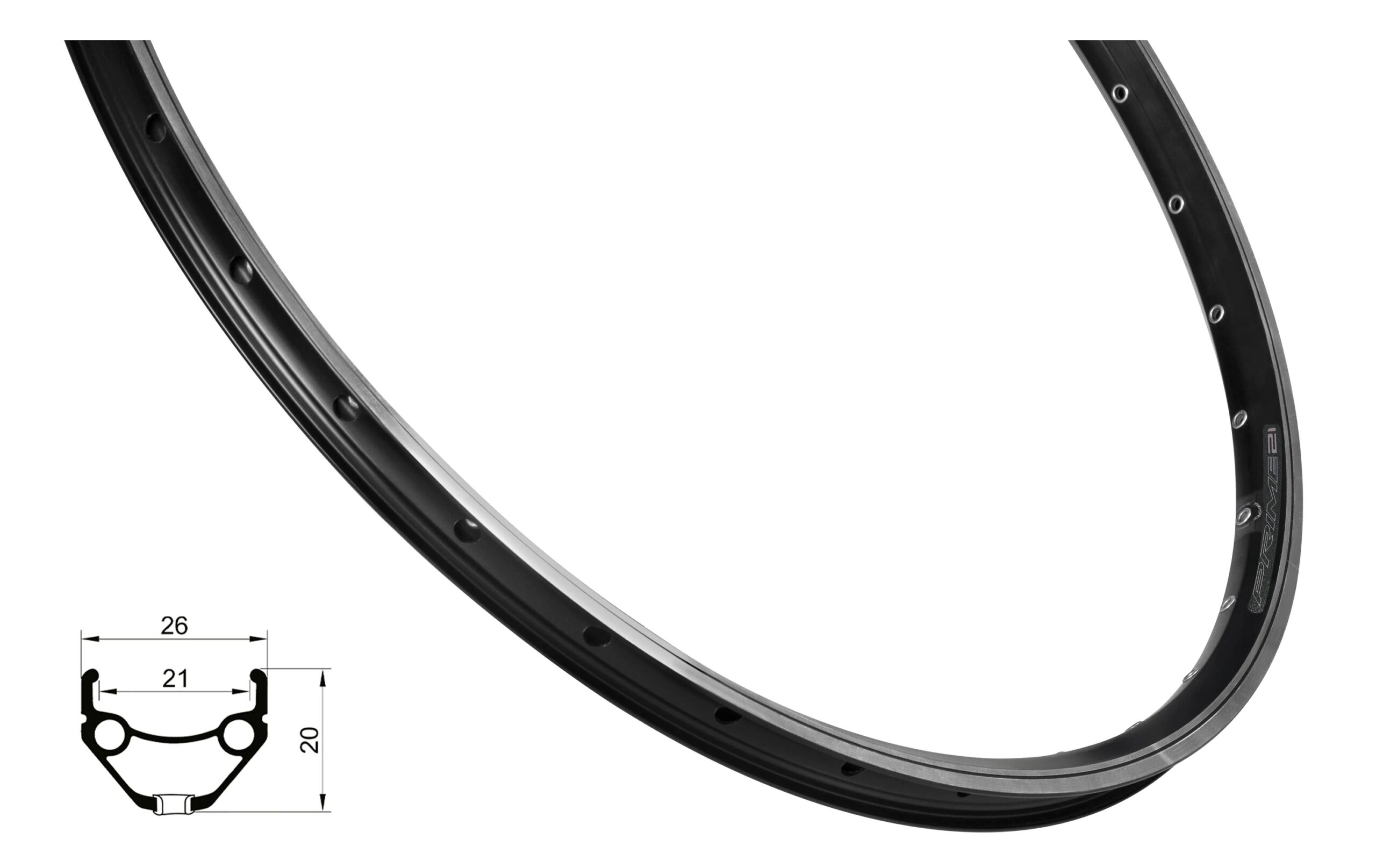 ráfek FORCE PRIME 559x21, 36děr, černý