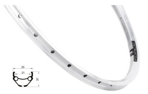 ráfek FORCE PRIME 559x21, 36děr, stříbrný
