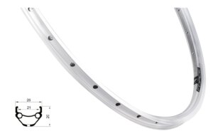 ráfek FORCE PRIME 622x21, 36děr, stříbrný