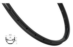 ráfek FORCE XC DISC 584x23, 32děr, černý