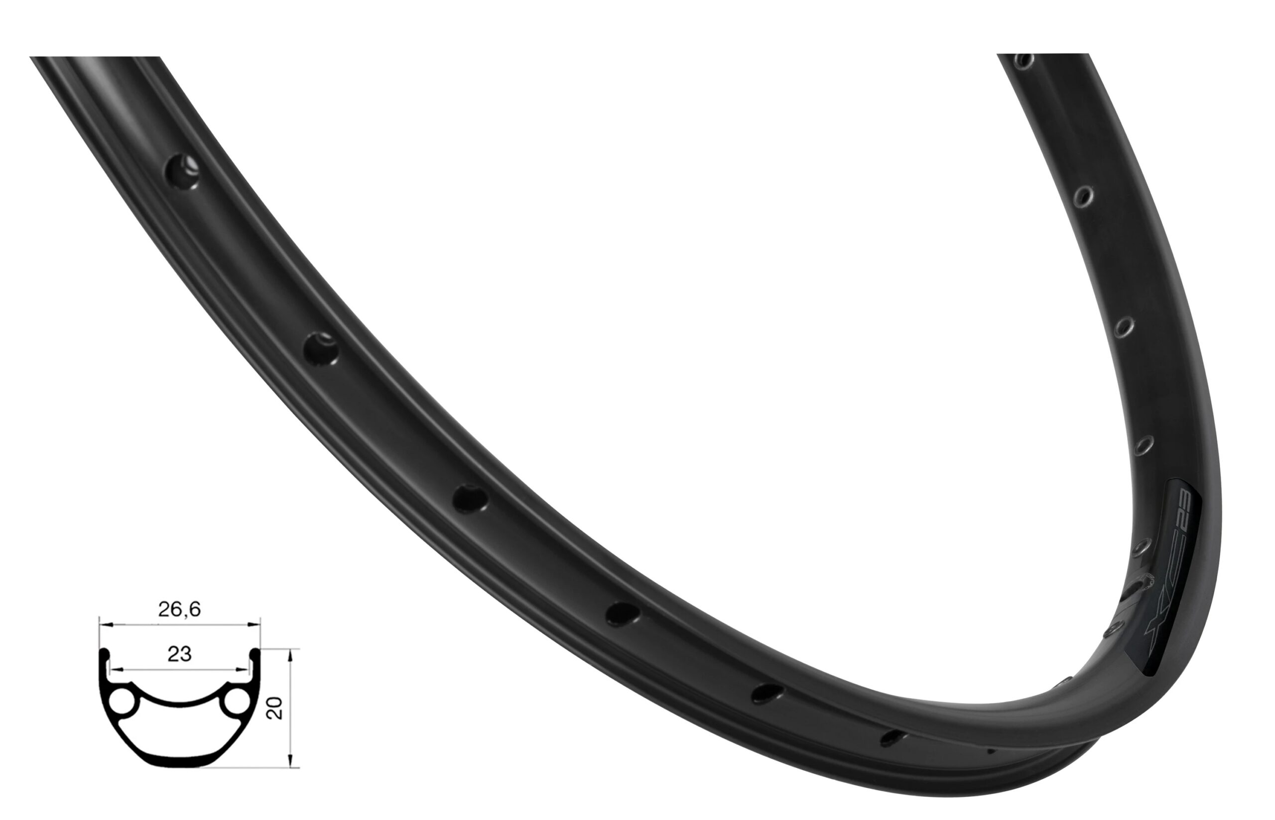 ráfek FORCE XC DISC 584x23, 32děr, černý