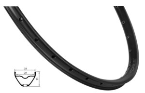 ráfek FORCE XC DISC 584x27, 32děr, černý