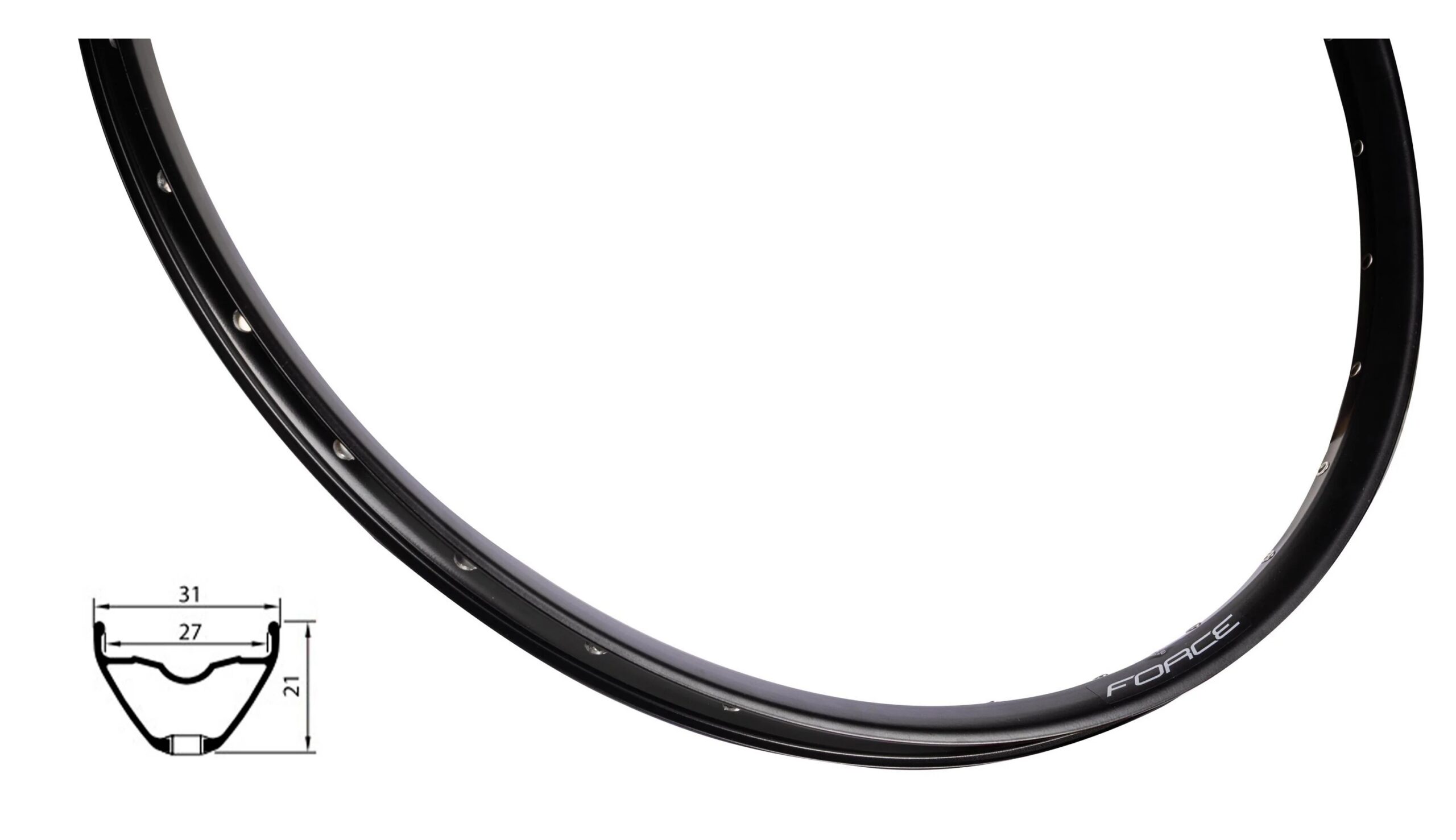 ráfek FORCE XC DISC 622x27, 28děr, černý