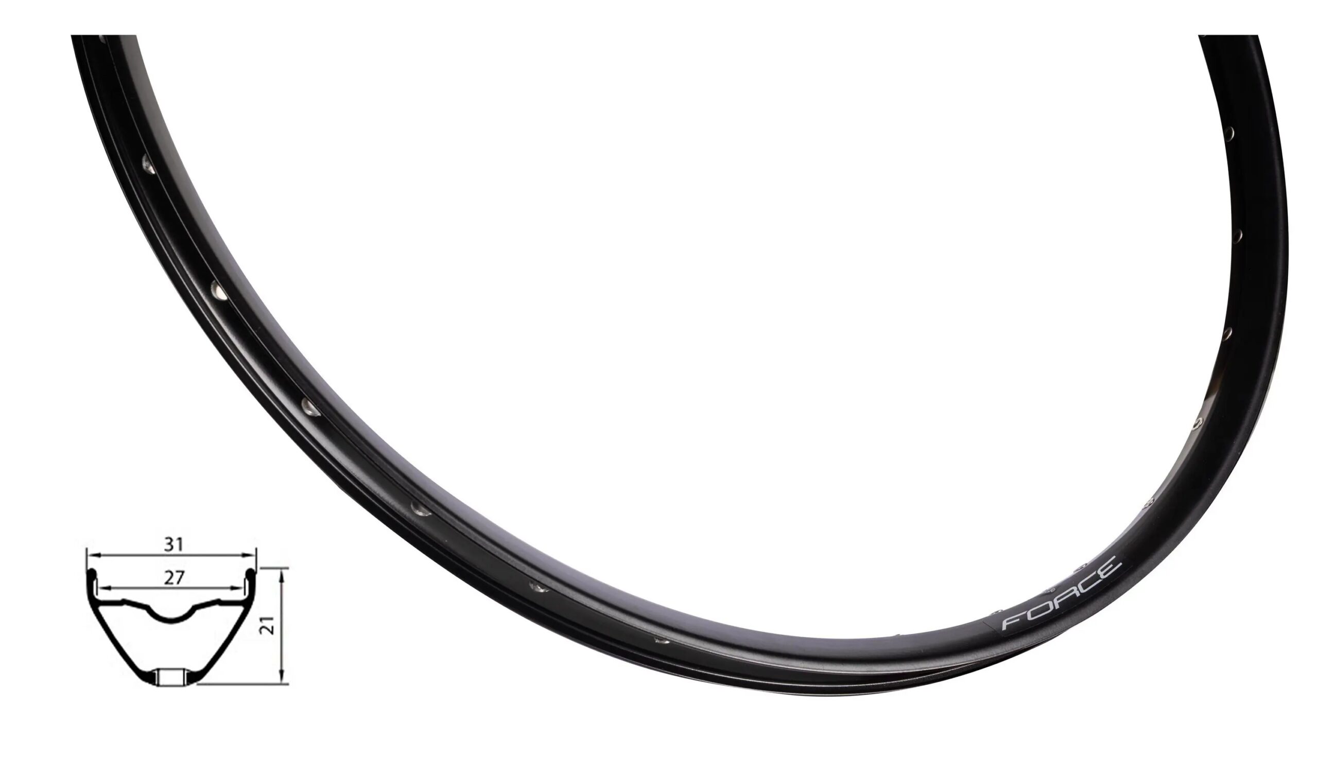 ráfek FORCE XC DISC 622x27, 32děr, černý