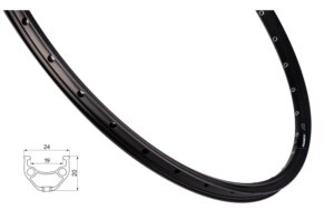 ráfek REMERX TopDisc 622x19, 32děr, černý