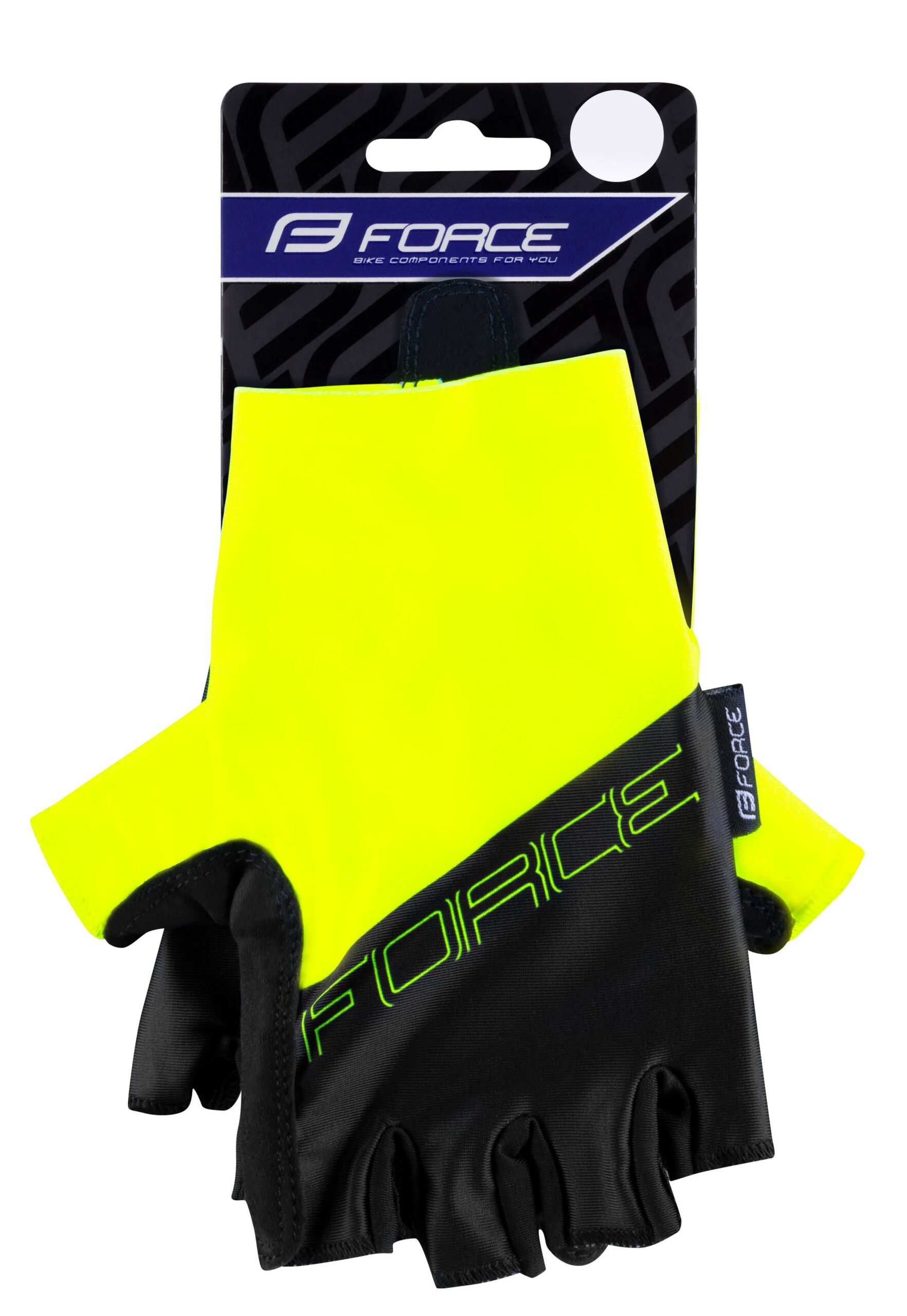 rukavice FORCE EVEN bez zapínání, fluo-černé L - Obrázek 2