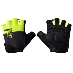 rukavice FORCE FINE, černo-fluo S
