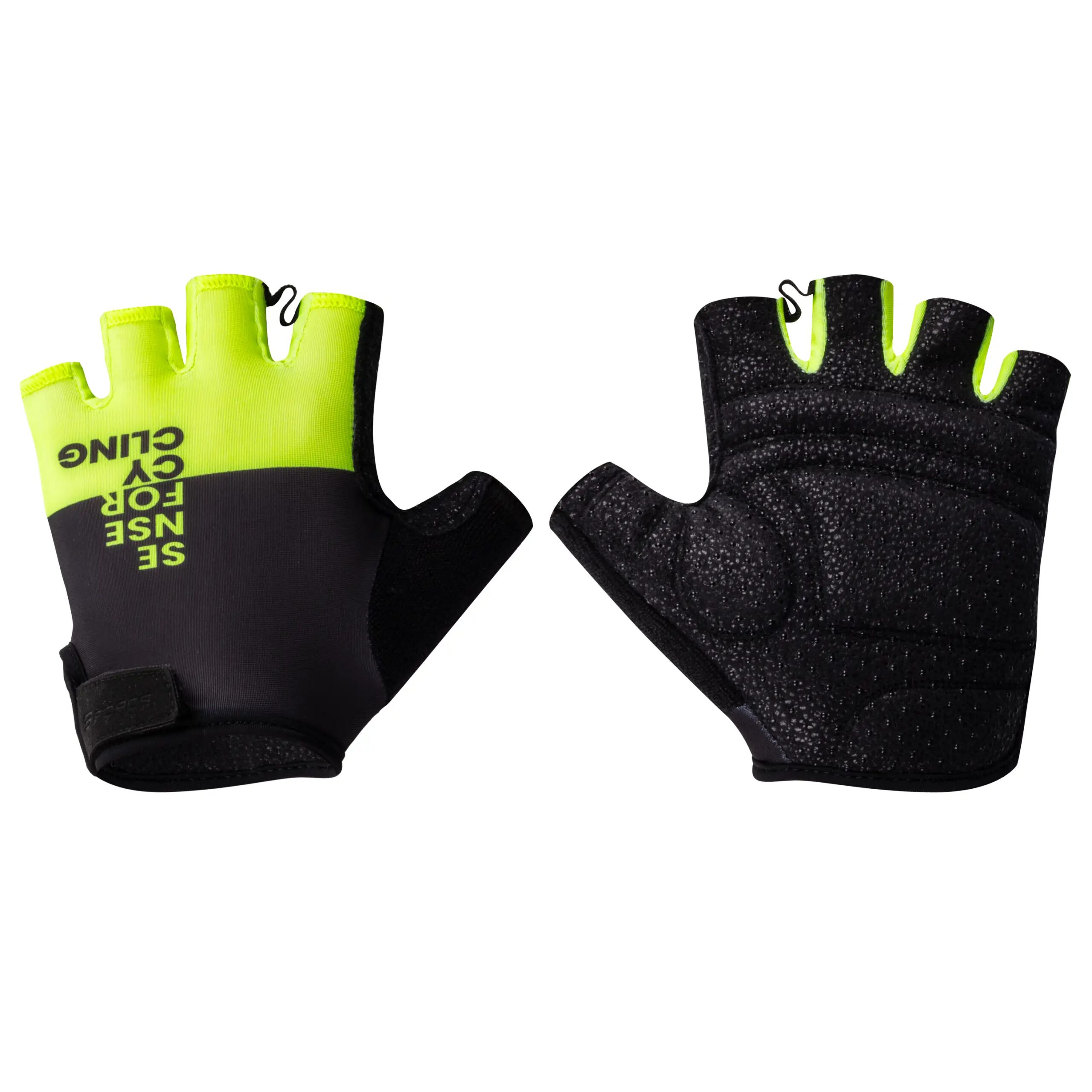 rukavice FORCE FINE, černo-fluo S