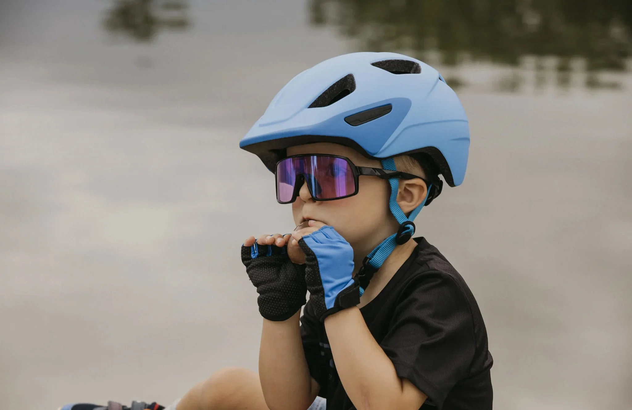 rukavice FORCE FUN KID dětské, modré XL - Obrázek 3