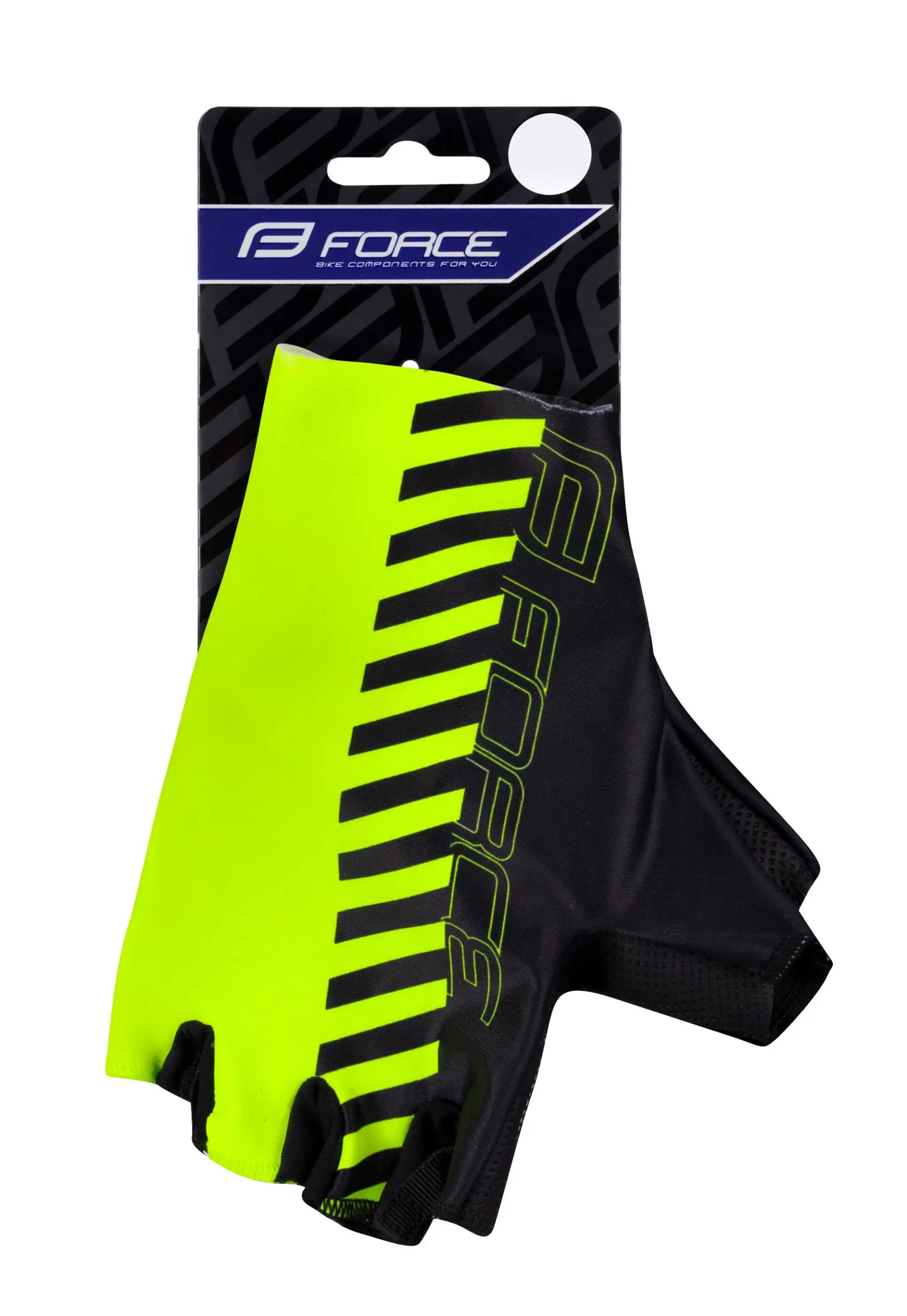 rukavice FORCE LINE bez zapínání, fluo-černé - Obrázek 3