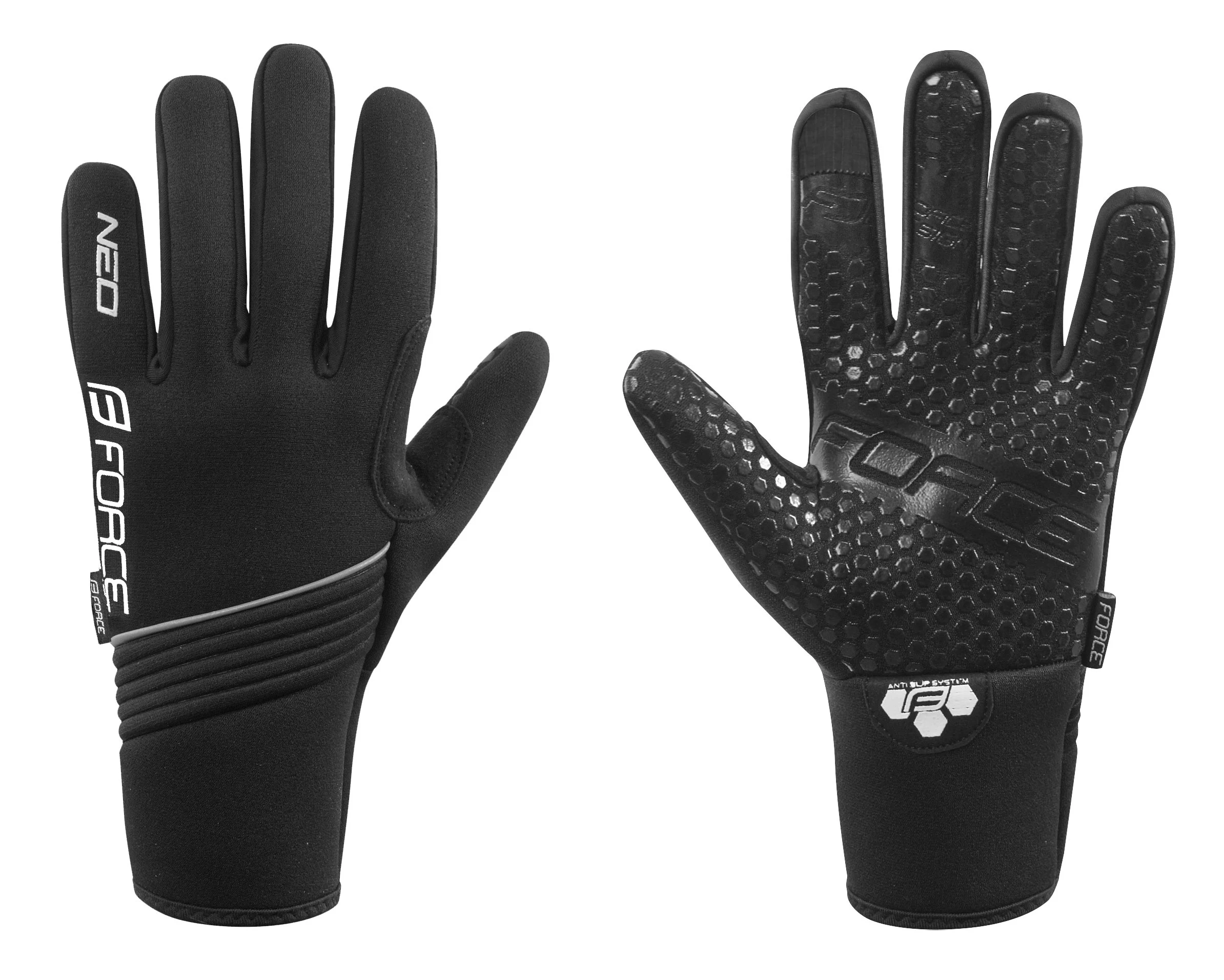 rukavice neoprén FORCE NEO, černé