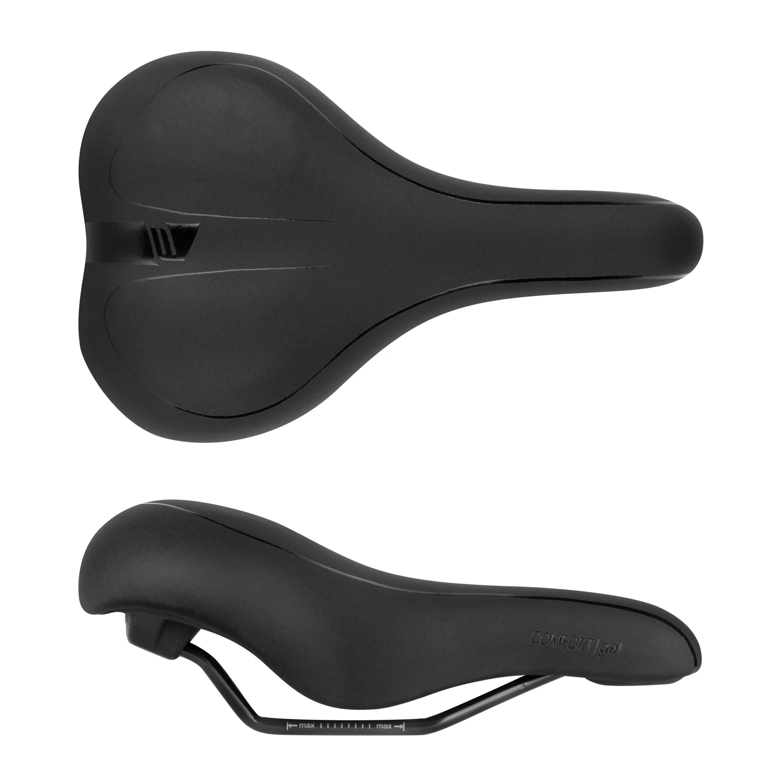sedlo FORCE COMFORT GEL turistické, černé - Obrázek 3