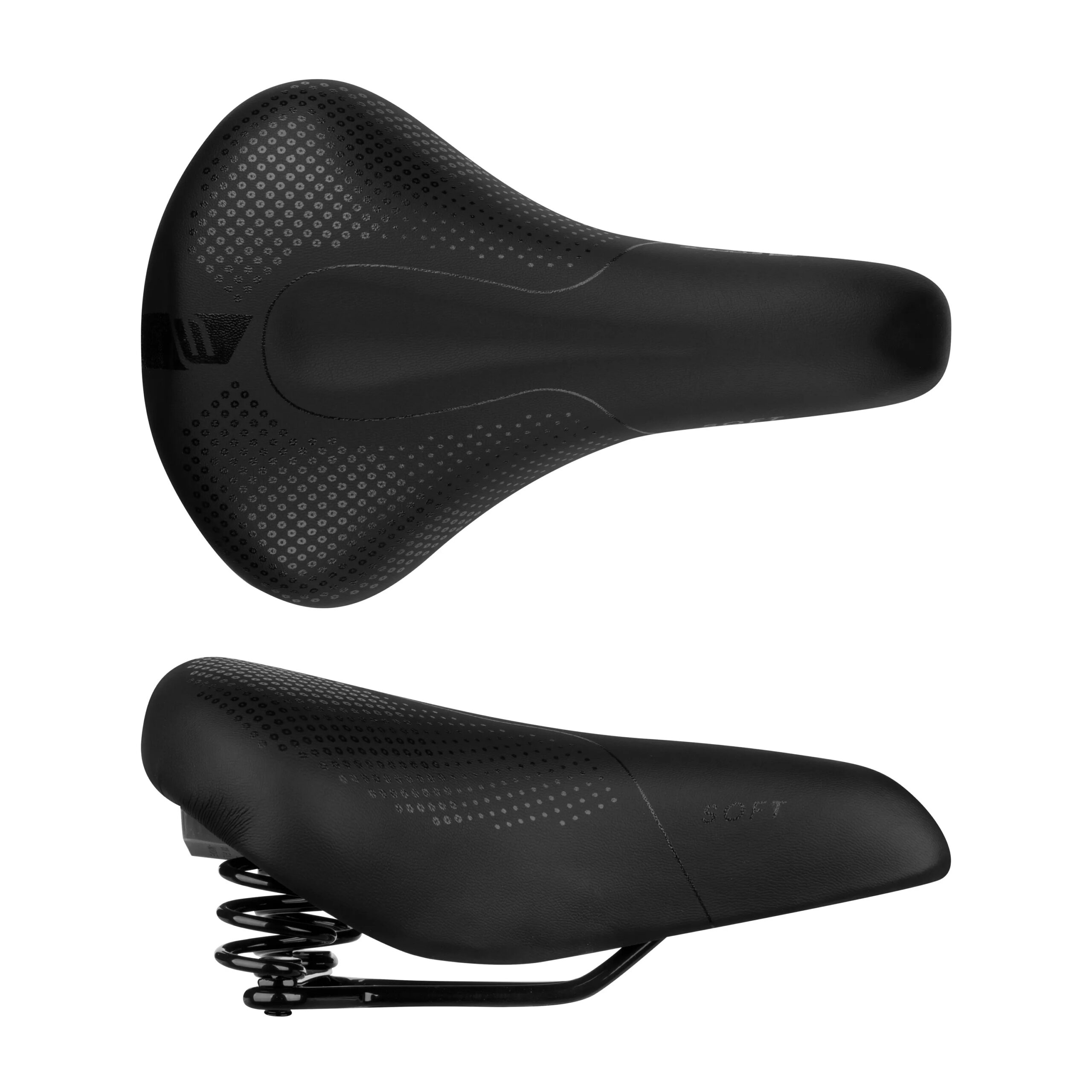 sedlo FORCE SOFT UNI s pružinou, černé - Obrázek 3