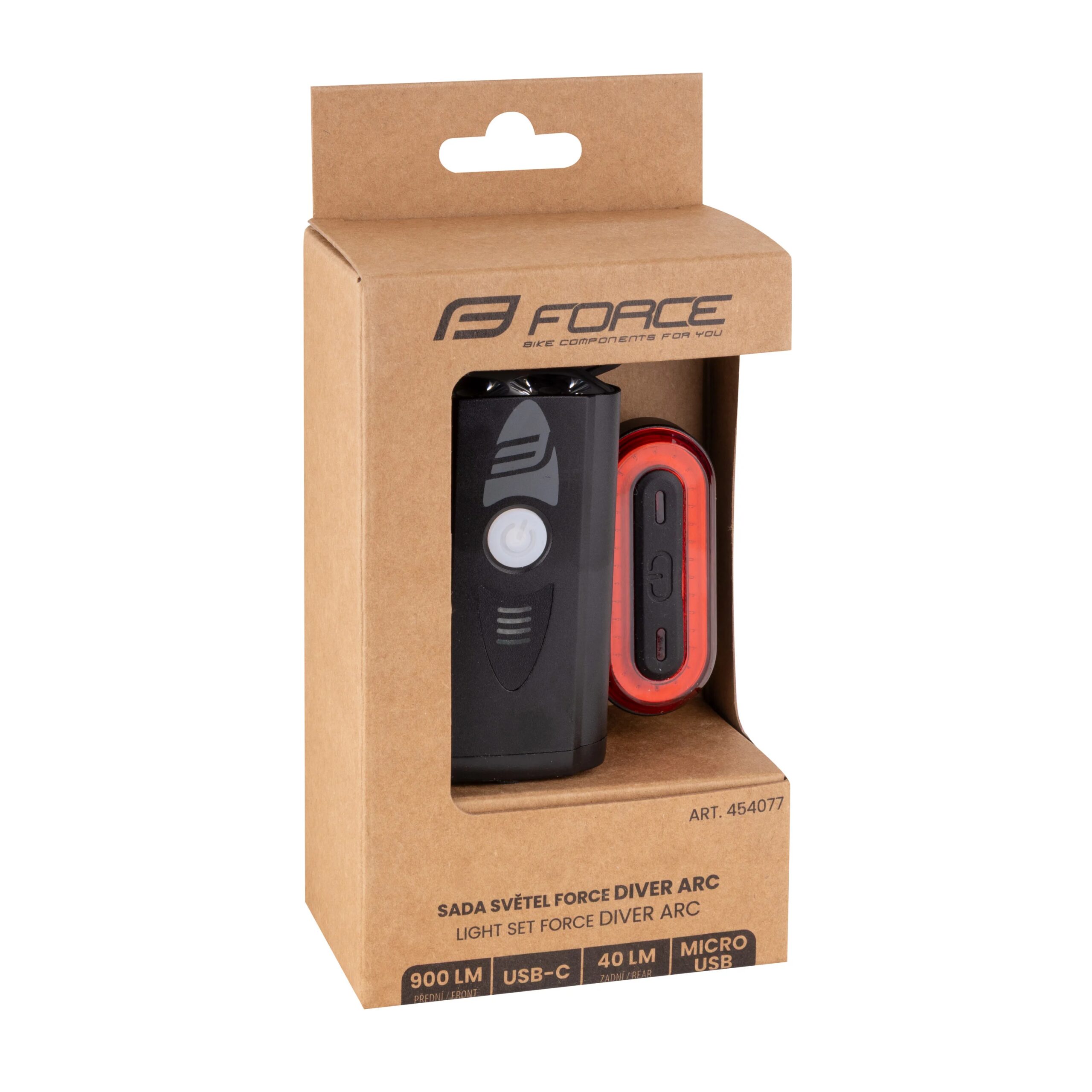 světla sada FORCE DIVER ARC USB přední+zadní - Obrázek 5