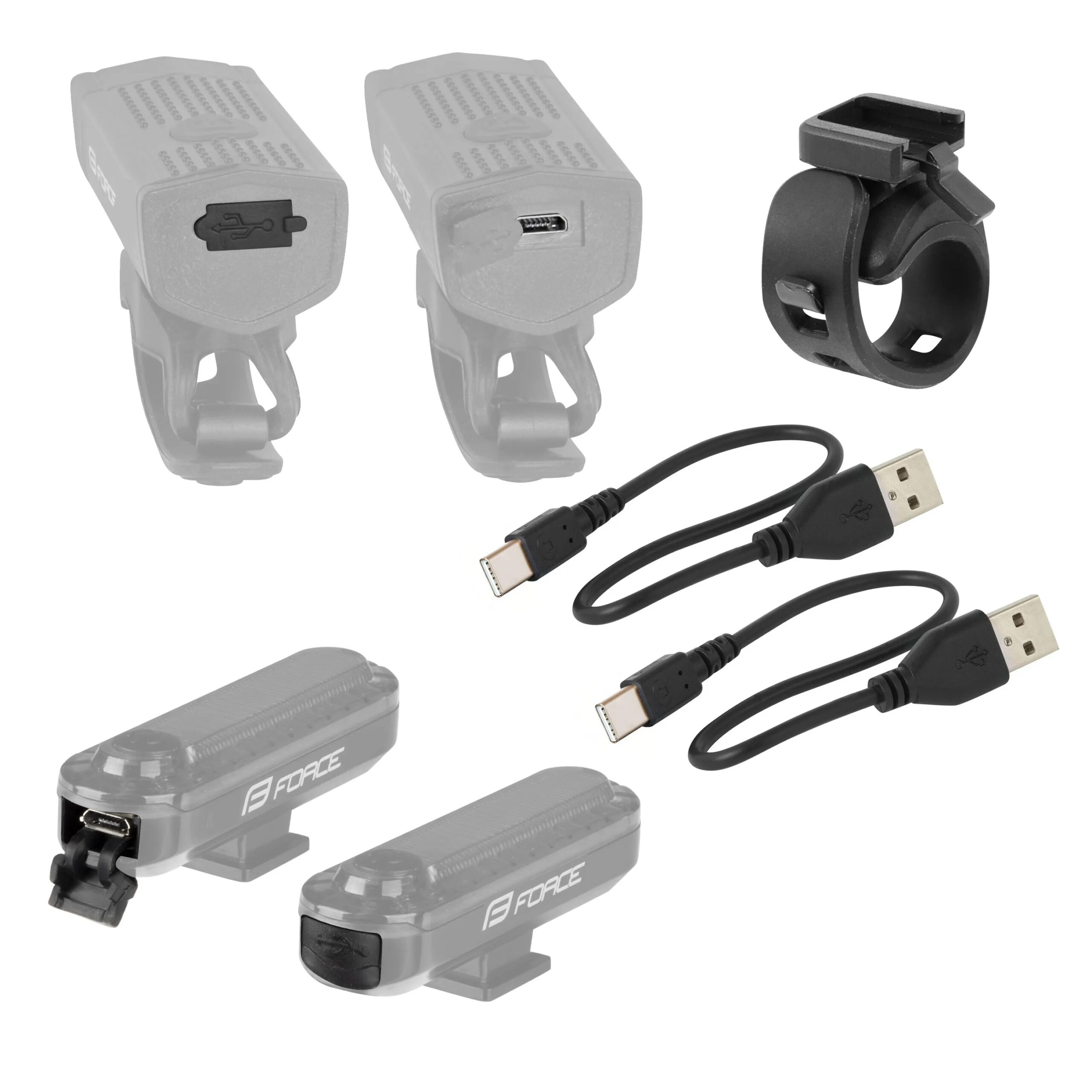 světla sada FORCE DOT USB přední+zadní - Obrázek 2