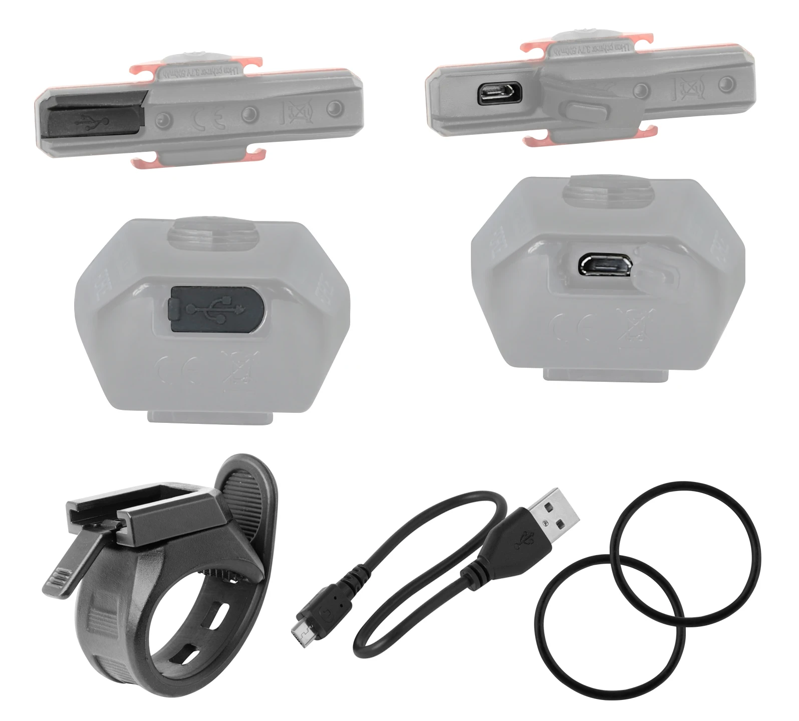světla sada FORCE GLARE USB přední+zadní - Obrázek 2