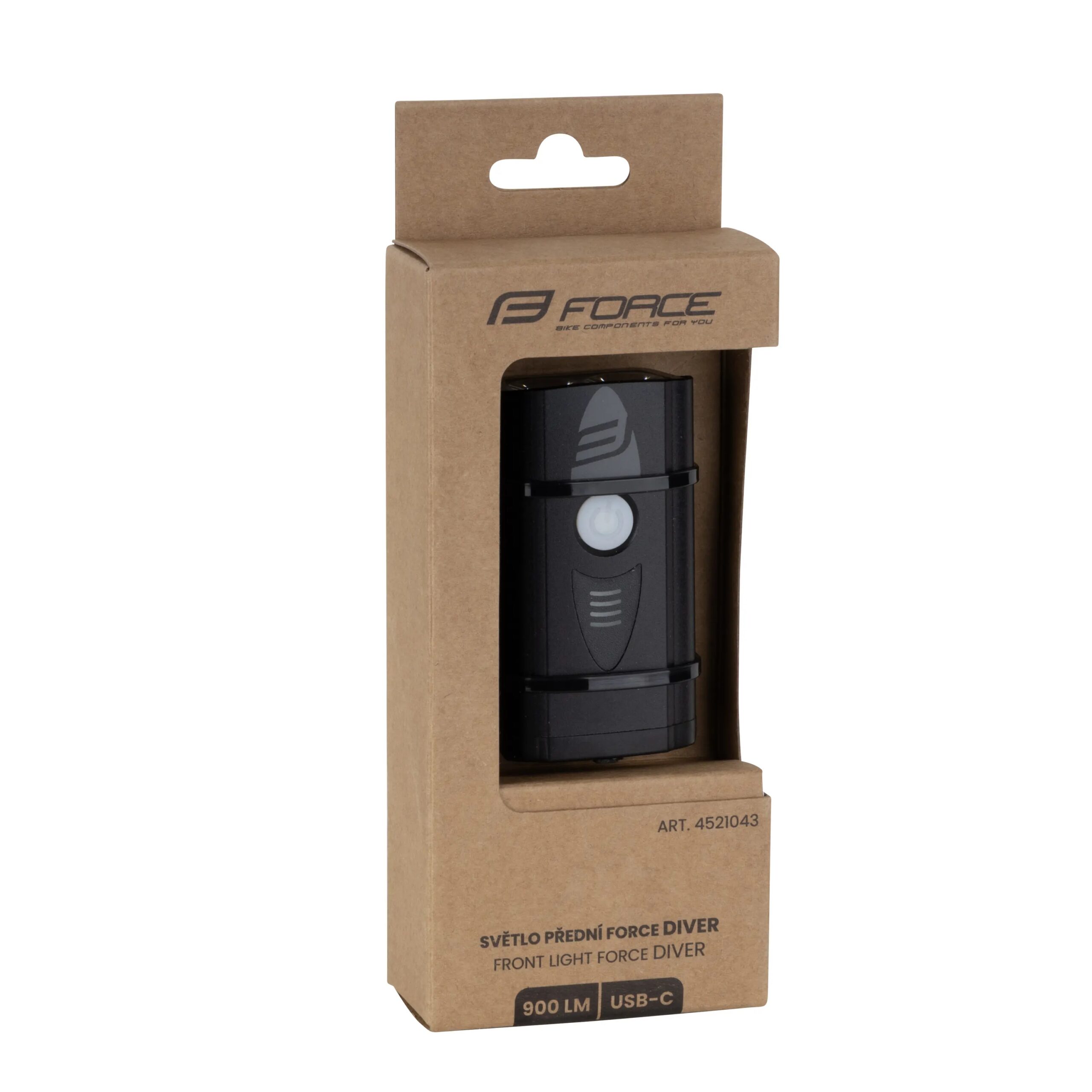 světlo přední FORCE DIVER 900 LM, USB, černé - Obrázek 7