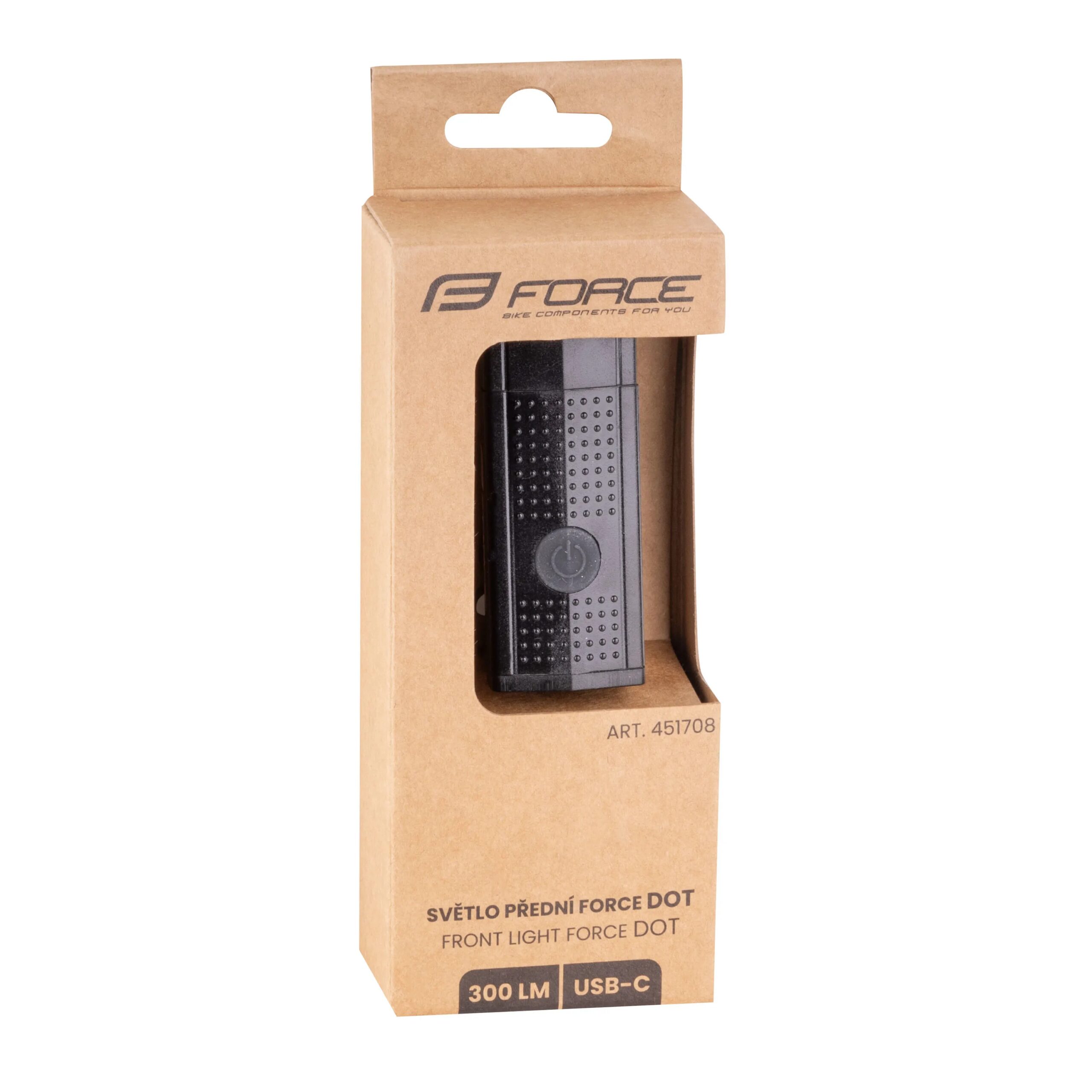světlo přední FORCE DOT 300LM USB, černé - Obrázek 7
