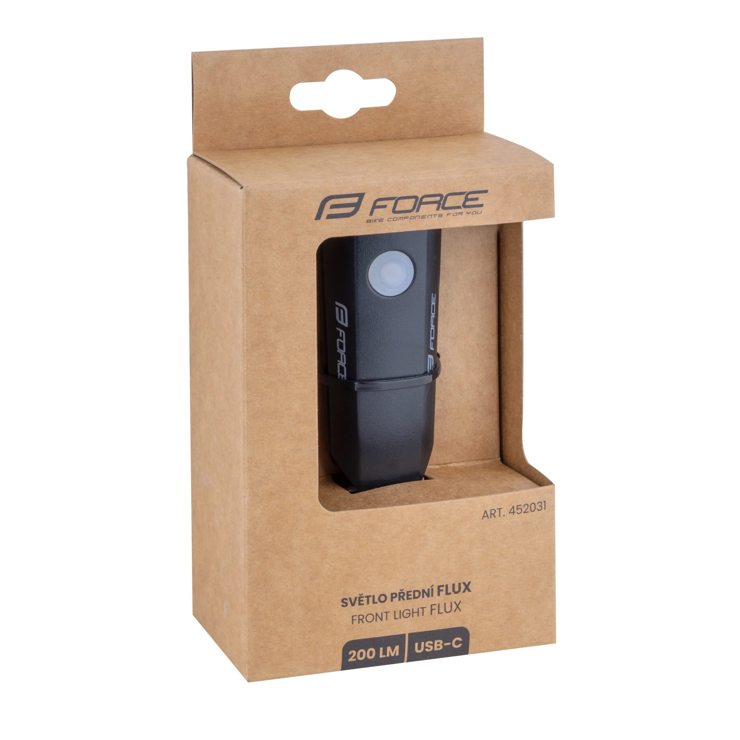 světlo přední FORCE FLUX 200LM USB, černé - Obrázek 7