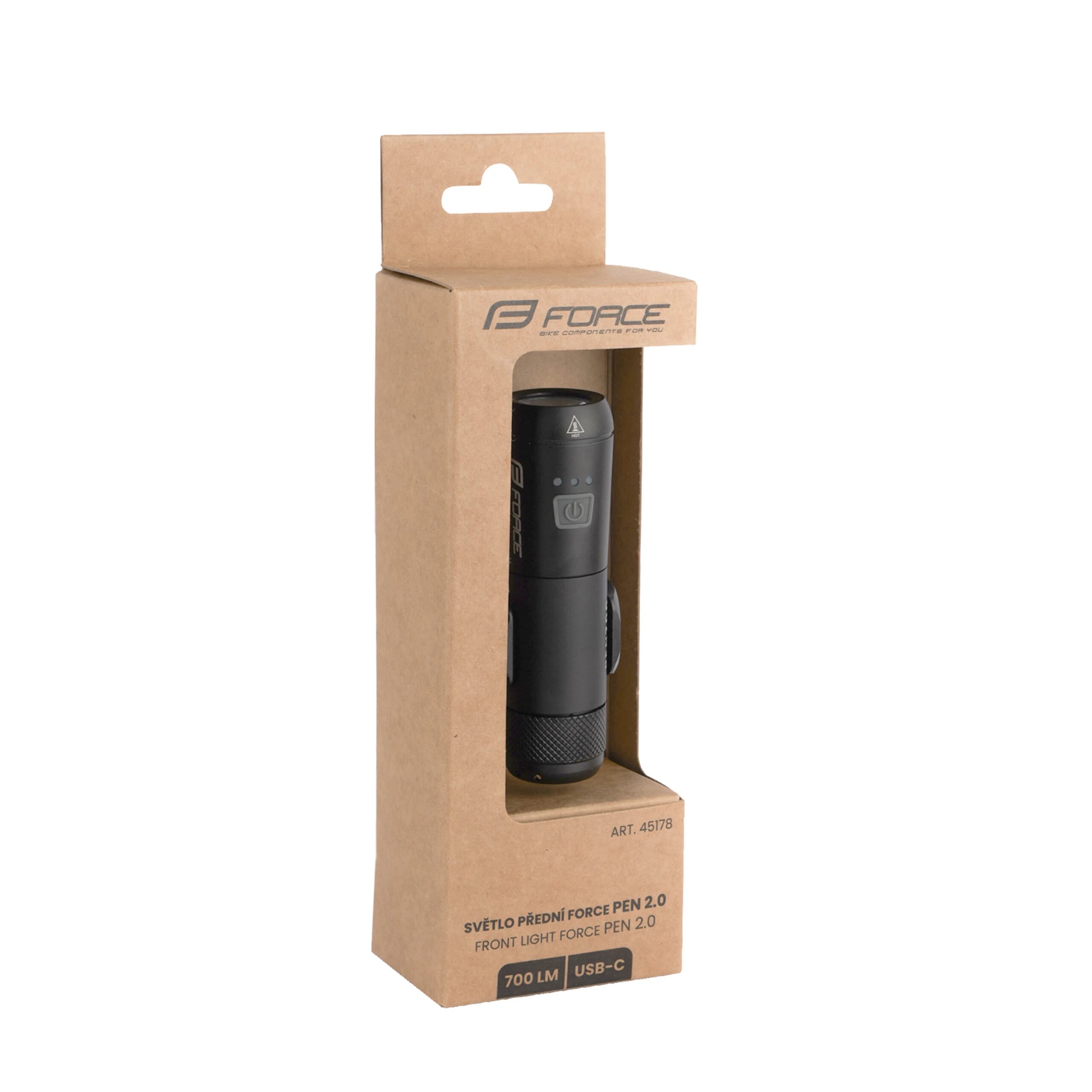 světlo přední FORCE PEN 2.0 700LM USB, černé - Obrázek 6