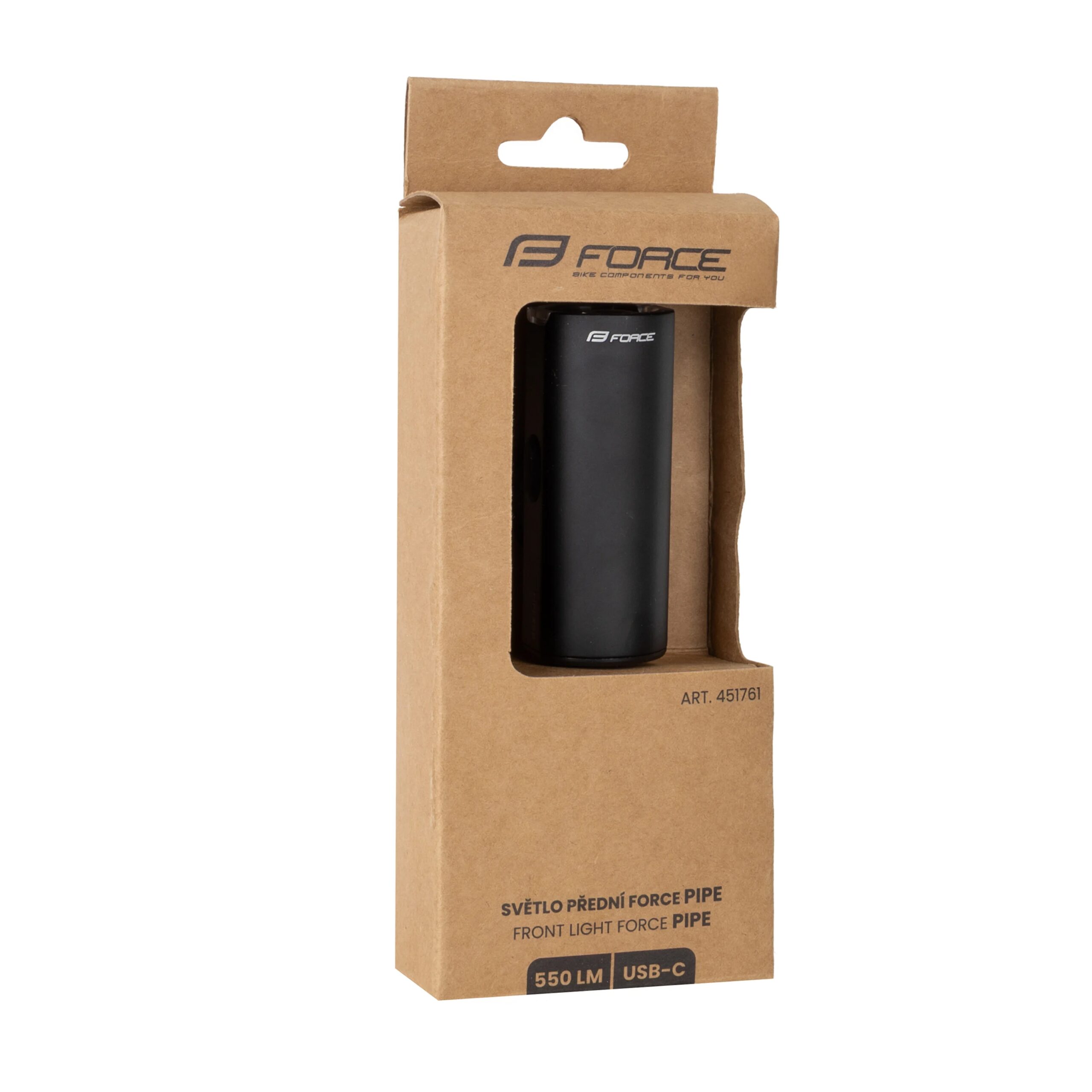 světlo přední FORCE PIPE 550LM USB, černé - Obrázek 5