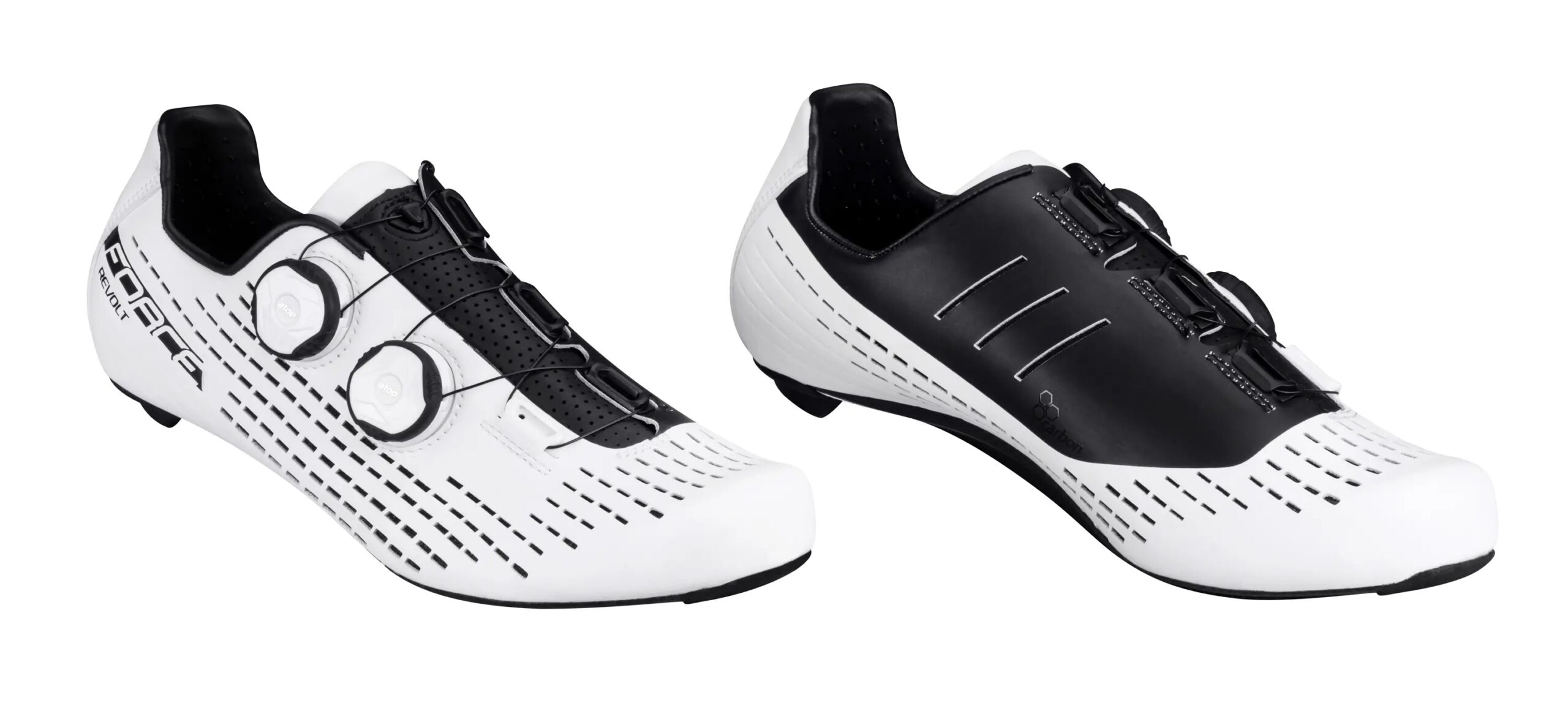 tretry FORCE ROAD REVOLT CARBON, bílé 43 - Obrázek 2