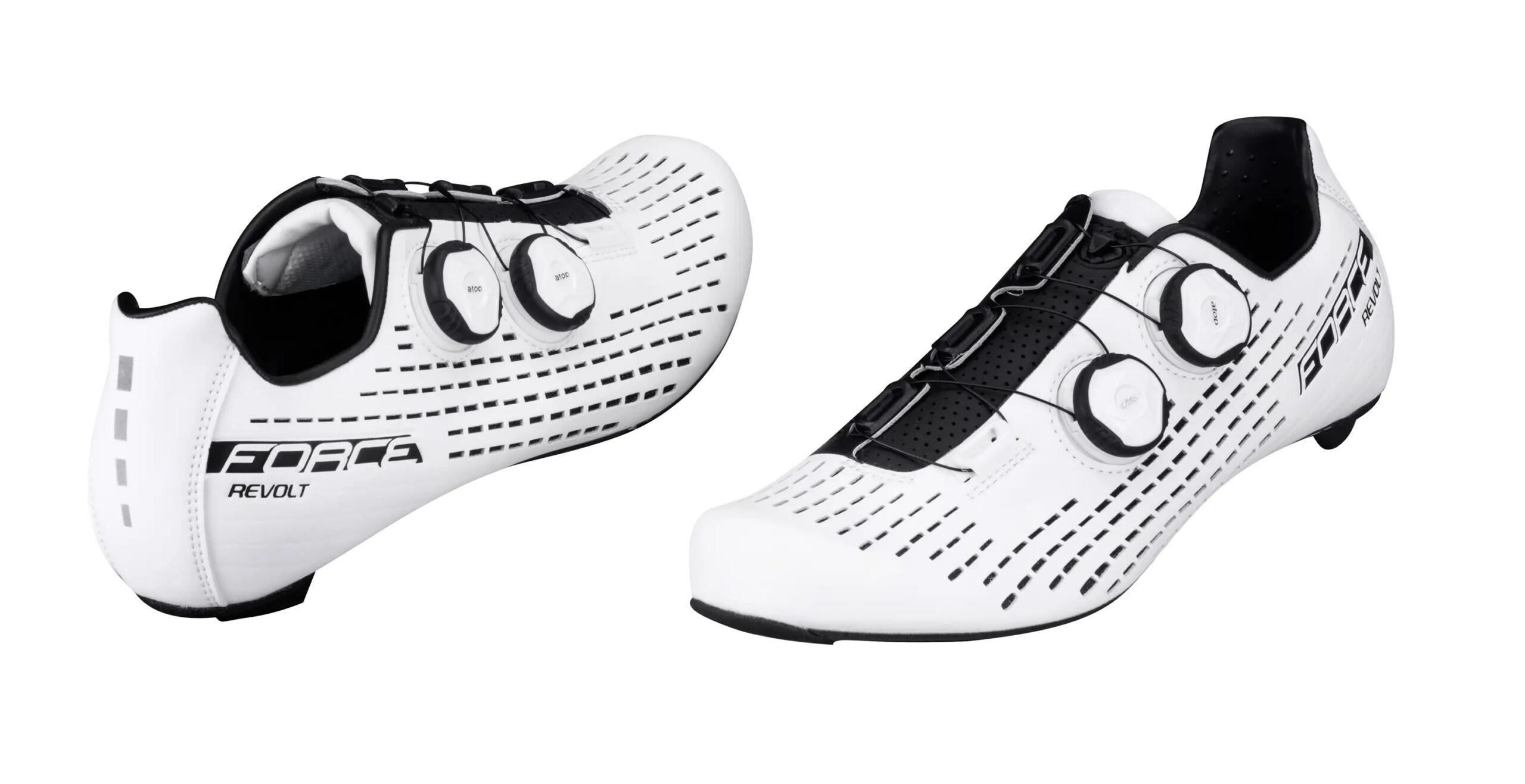 tretry FORCE ROAD REVOLT CARBON, bílé 43 - Obrázek 3