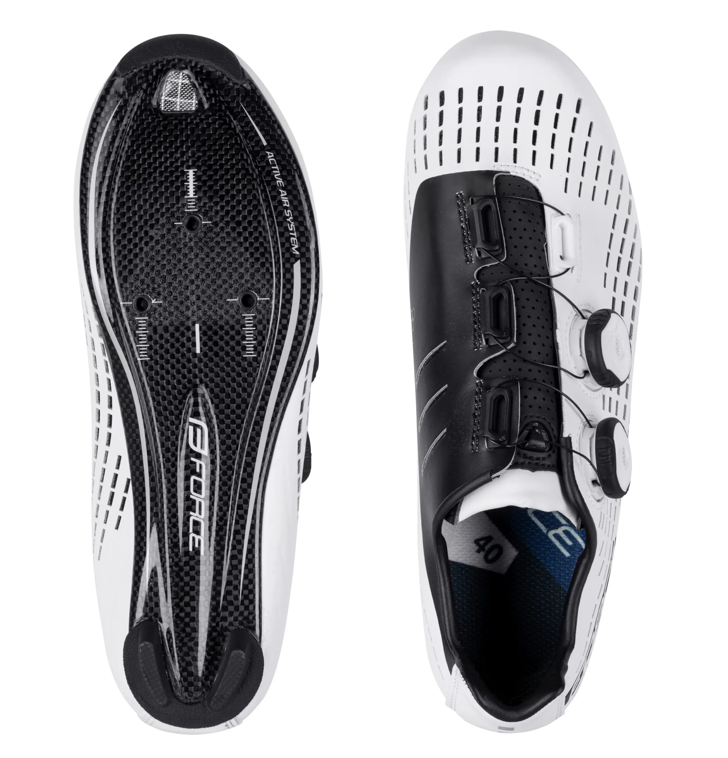 tretry FORCE ROAD REVOLT CARBON, bílé 43 - Obrázek 4